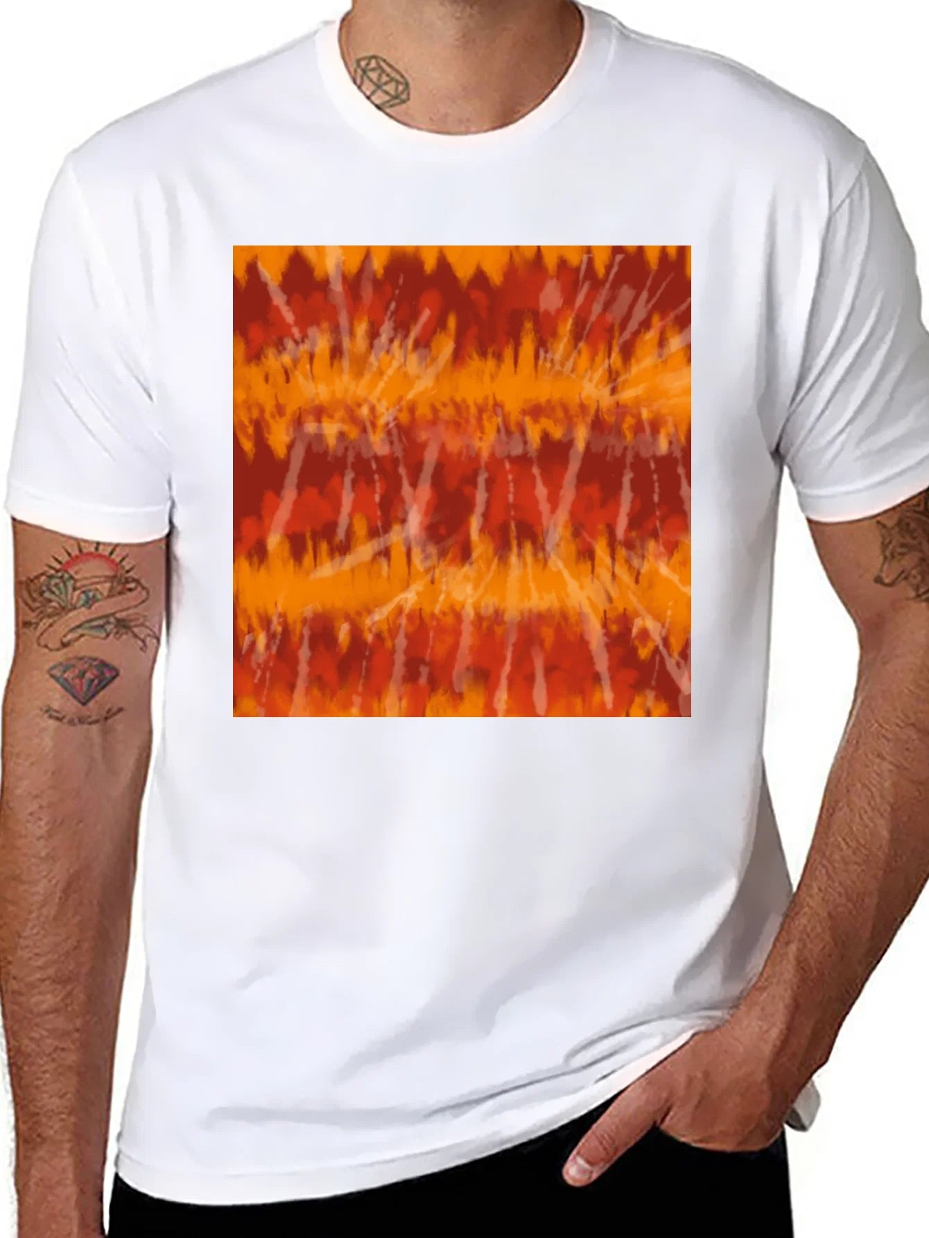 Rebbecca Retro Tie-Dye Graphic Tee - Casual Black T-Shirt
