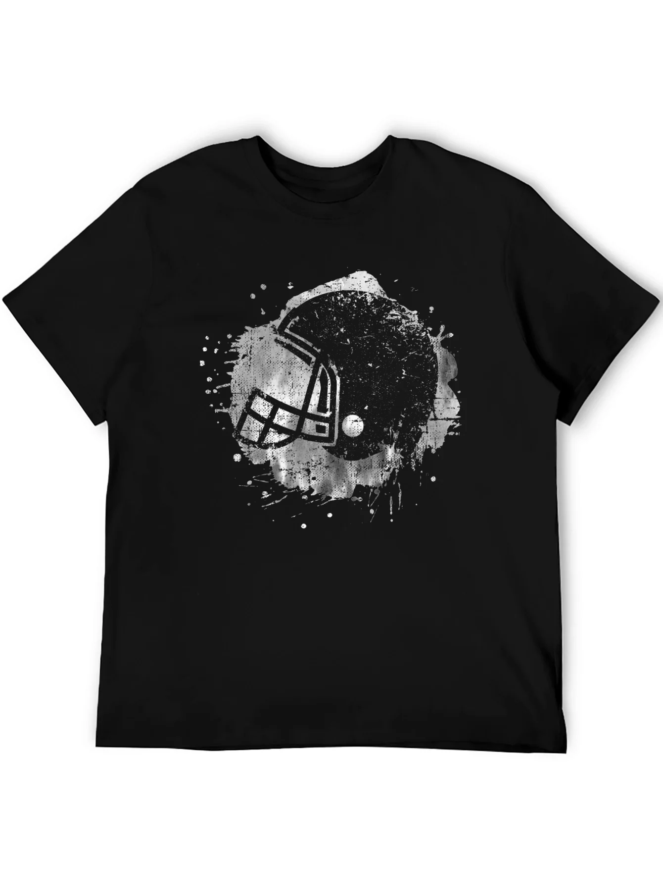 Rebbecca Distressed Football Helmet Graphic Tee - Black