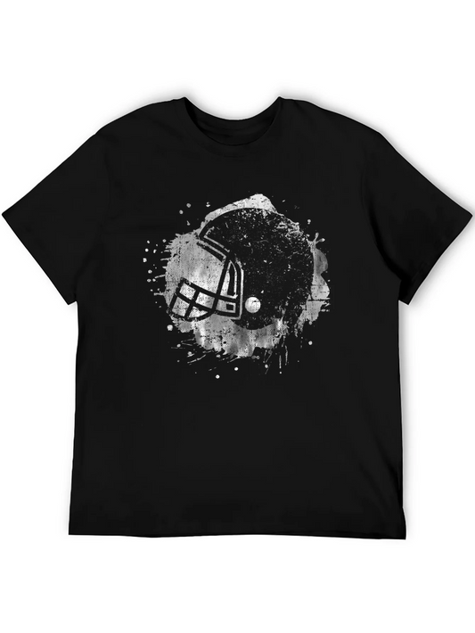 Rebbecca Distressed Football Helmet Graphic Tee - Black
