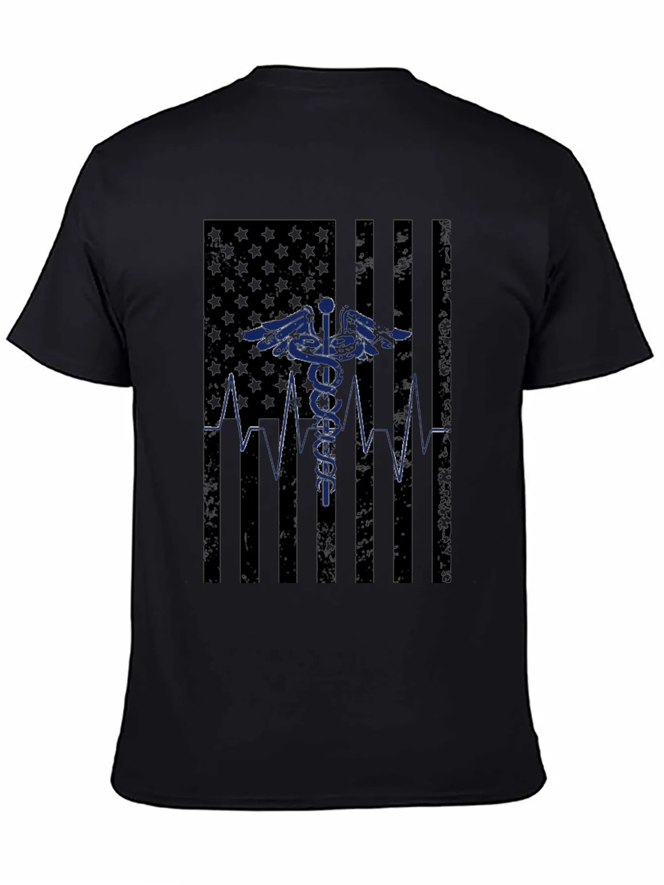Camiseta Negra M¨¦dica Bandera USA