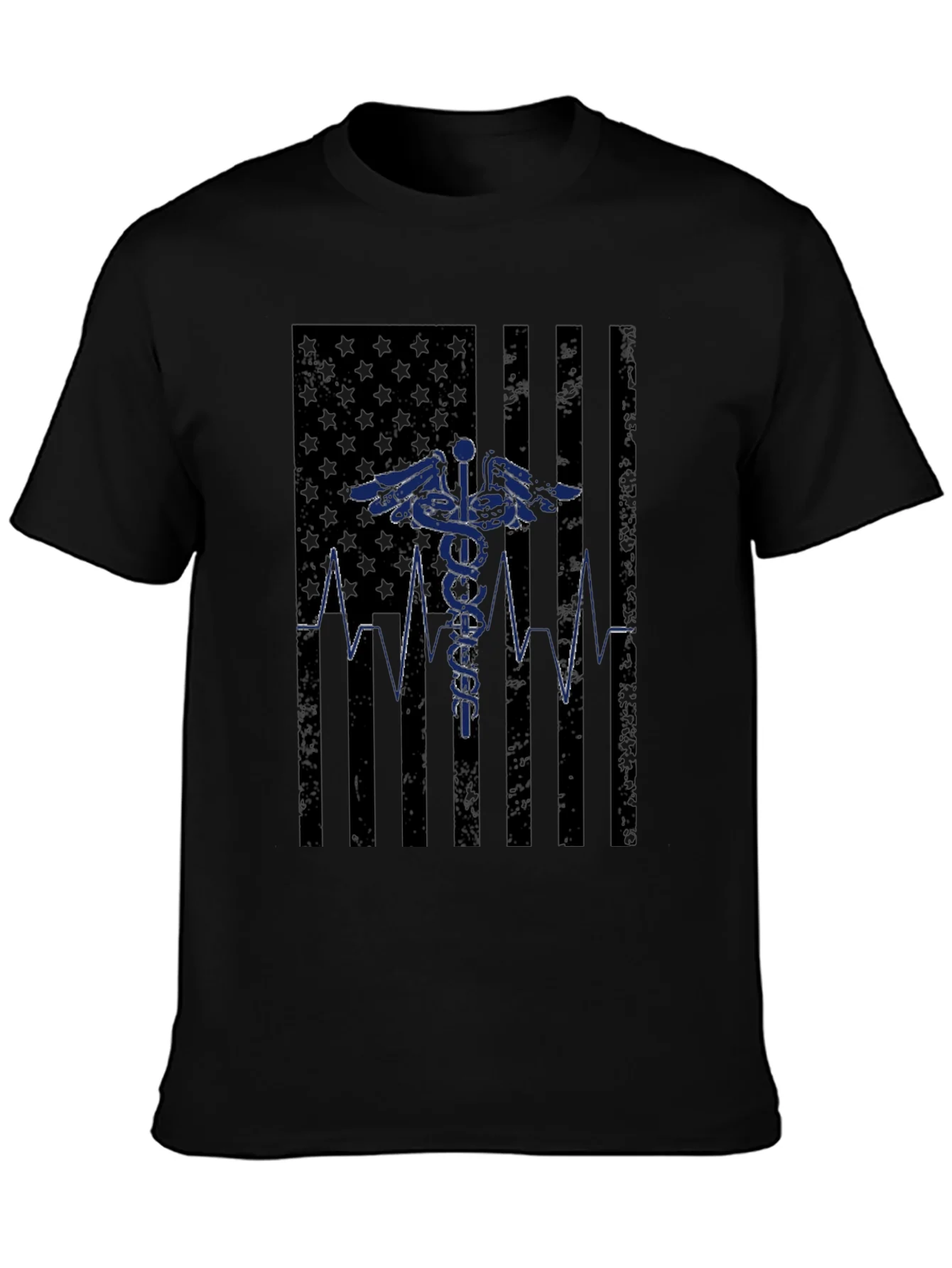 Camiseta Negra M¨¦dica Bandera USA