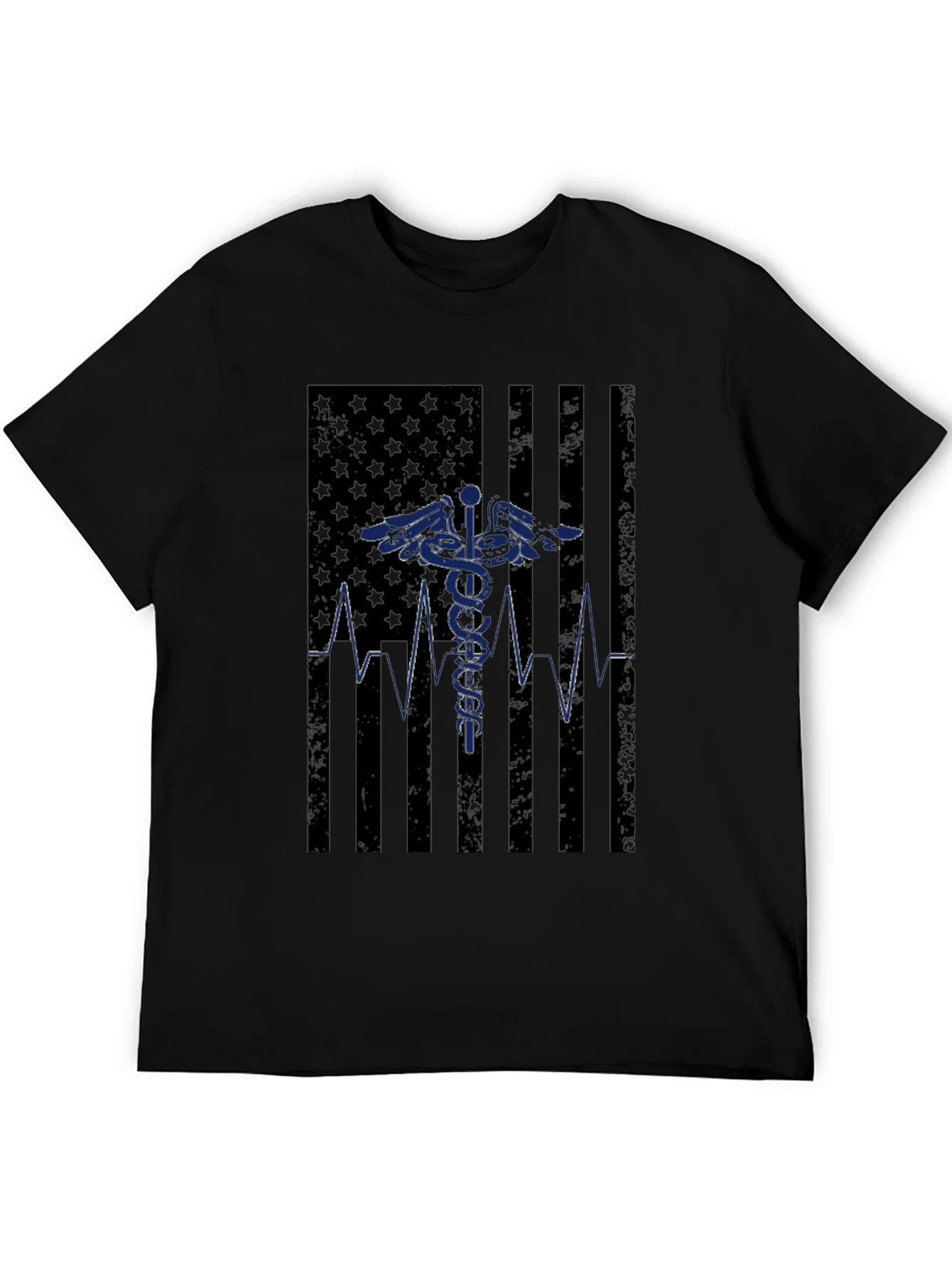 Camiseta Negra M¨¦dica Bandera USA