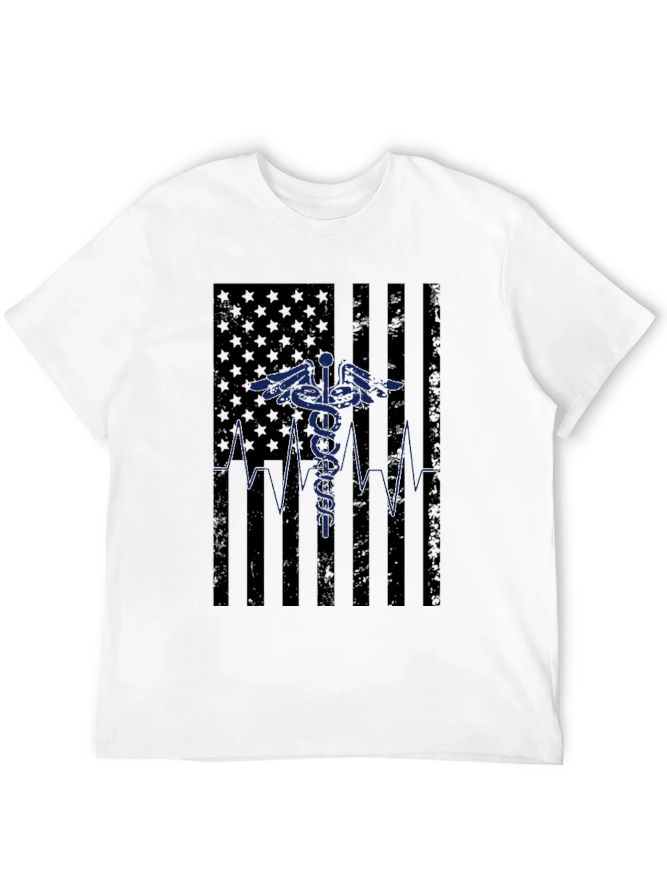 Camiseta Negra M¨¦dica Bandera USA