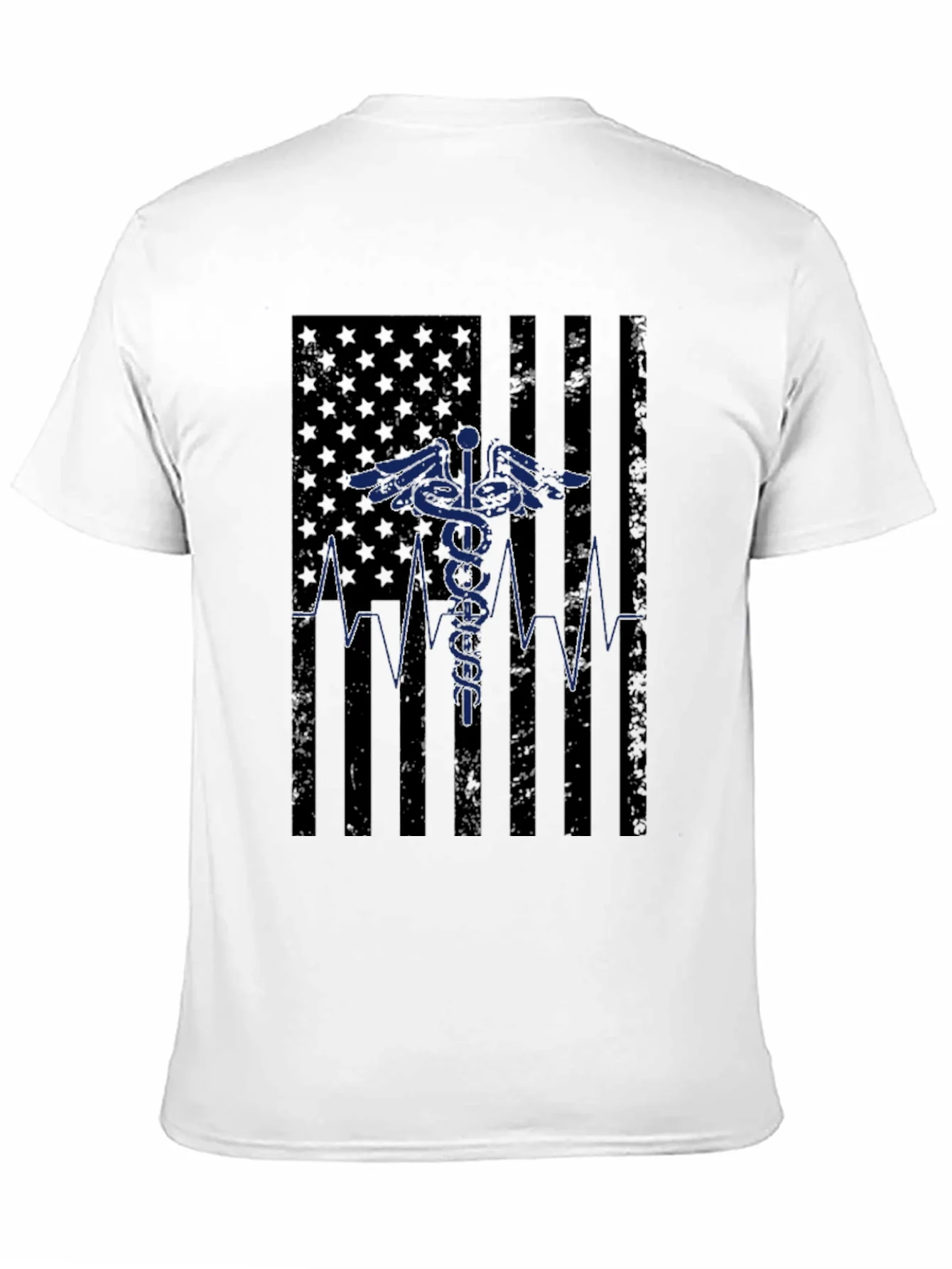 Camiseta Negra M¨¦dica Bandera USA