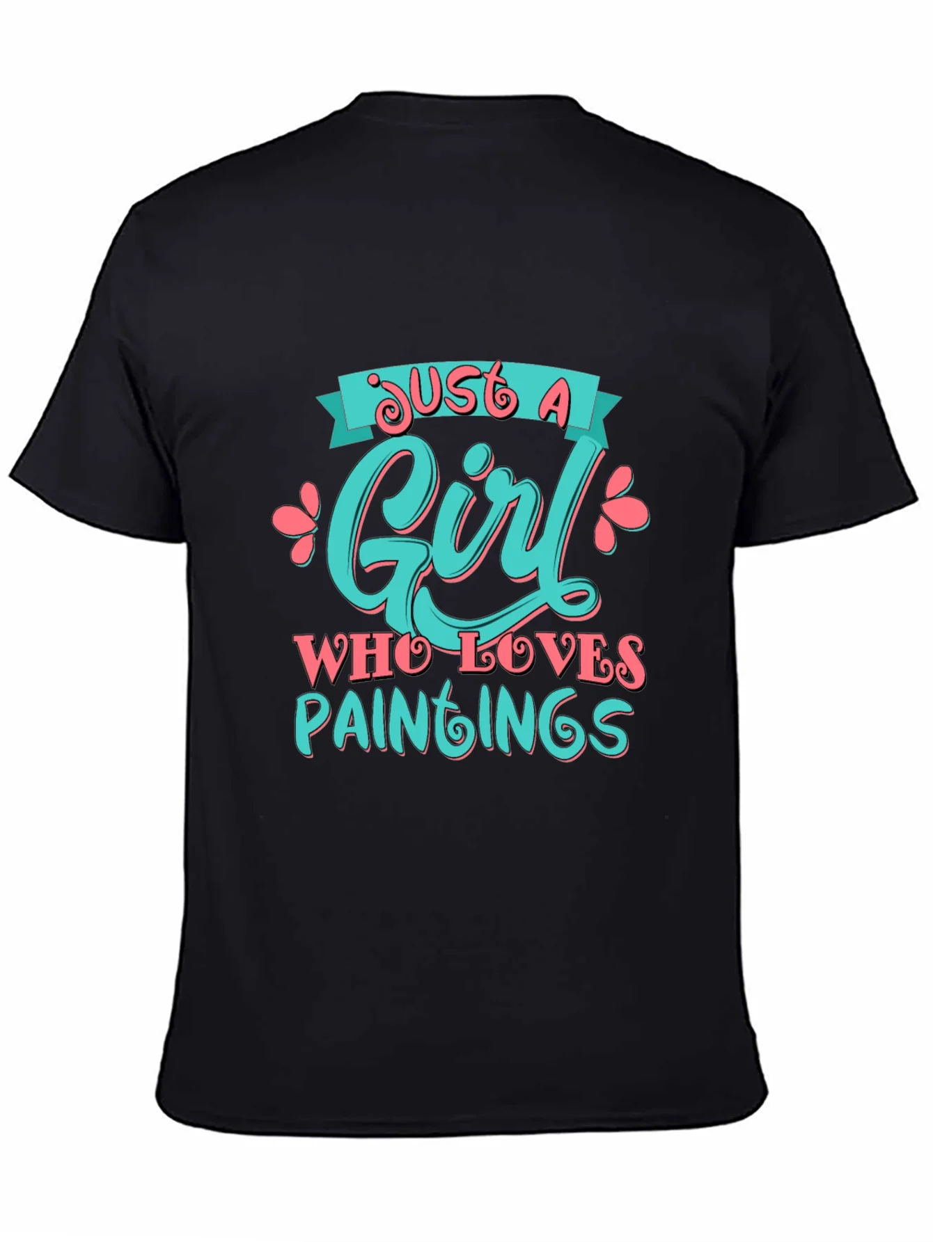Camiseta Negra Just a Girl Who Loves Paintings