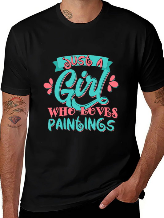 Camiseta Negra Just a Girl Who Loves Paintings