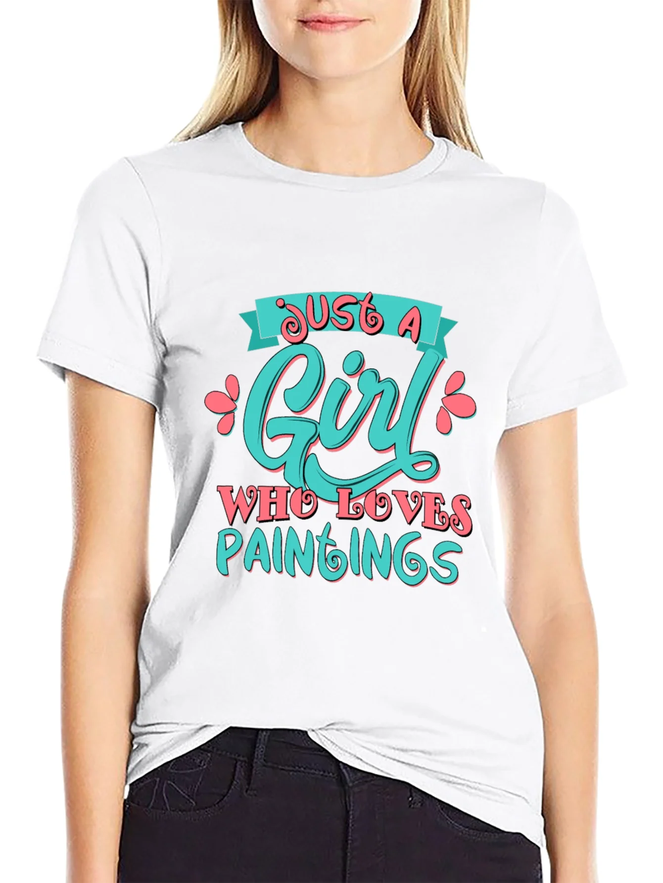 Camiseta Negra Just a Girl Who Loves Paintings