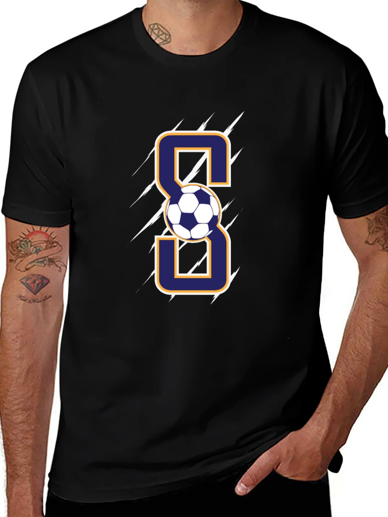 Camiseta Negra F¨²tbol N¨²mero 8