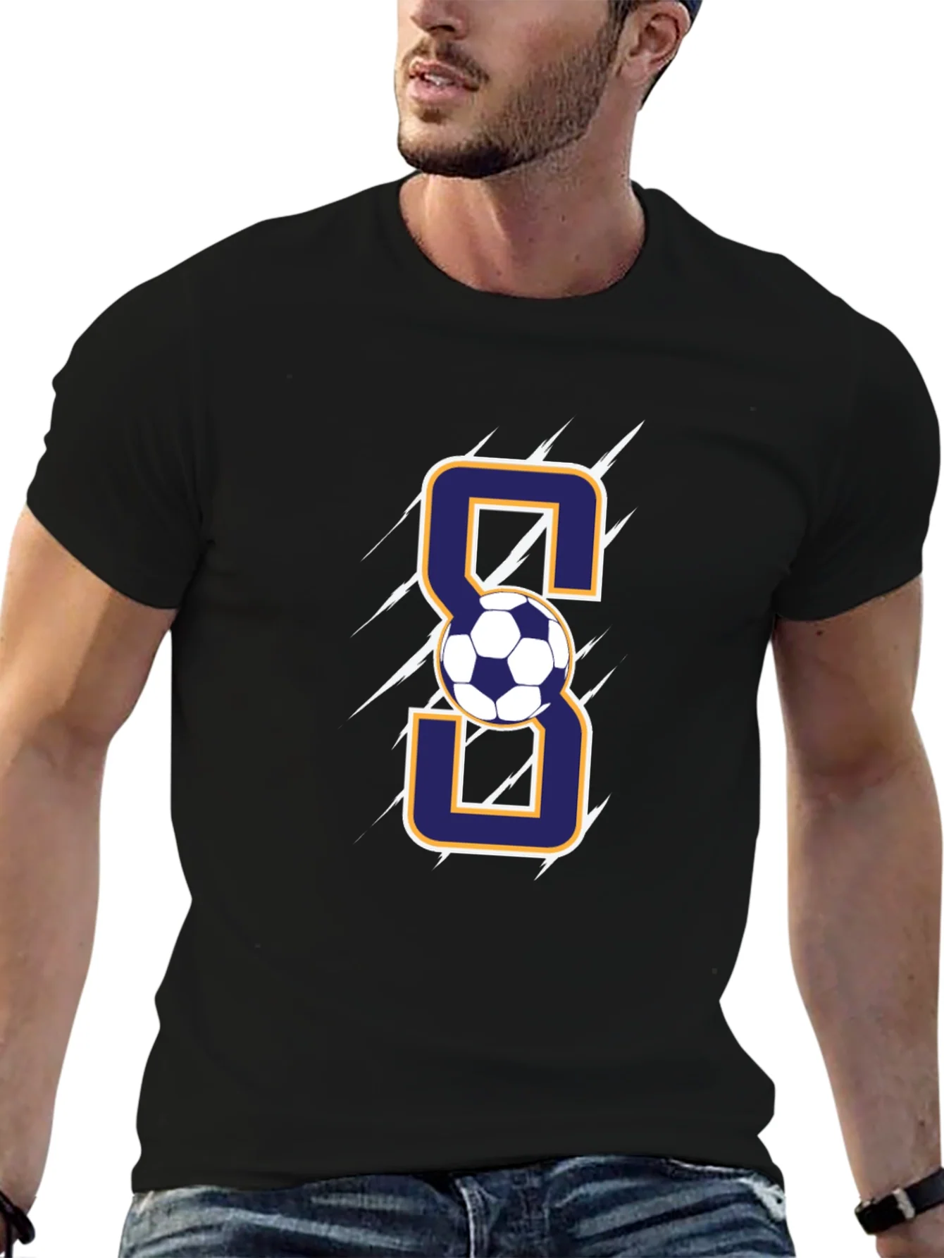 Camiseta Negra F¨²tbol N¨²mero 8