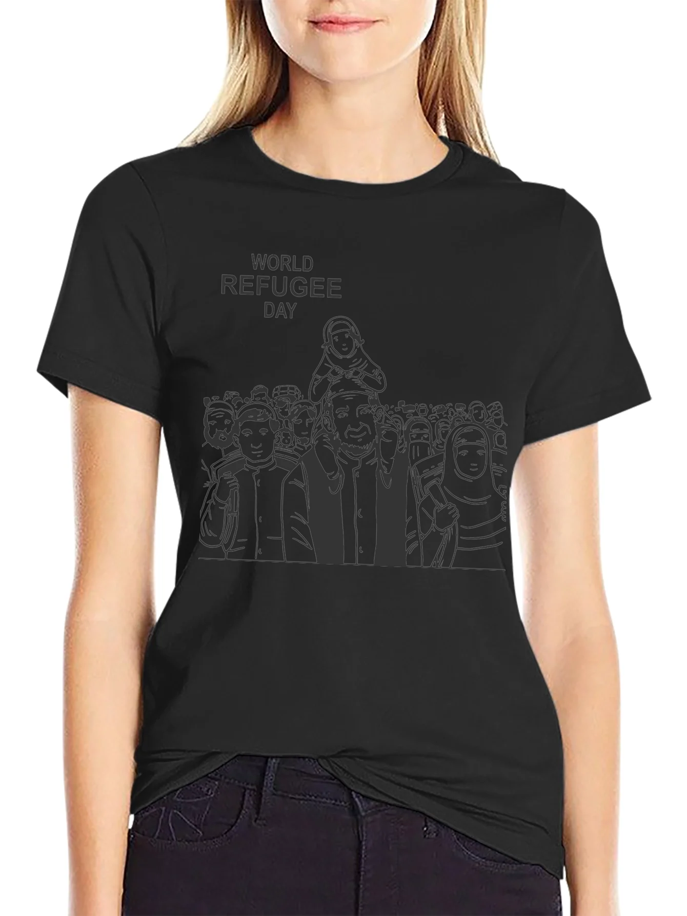 Rebbecca World Refugee Day T-Shirt - Black