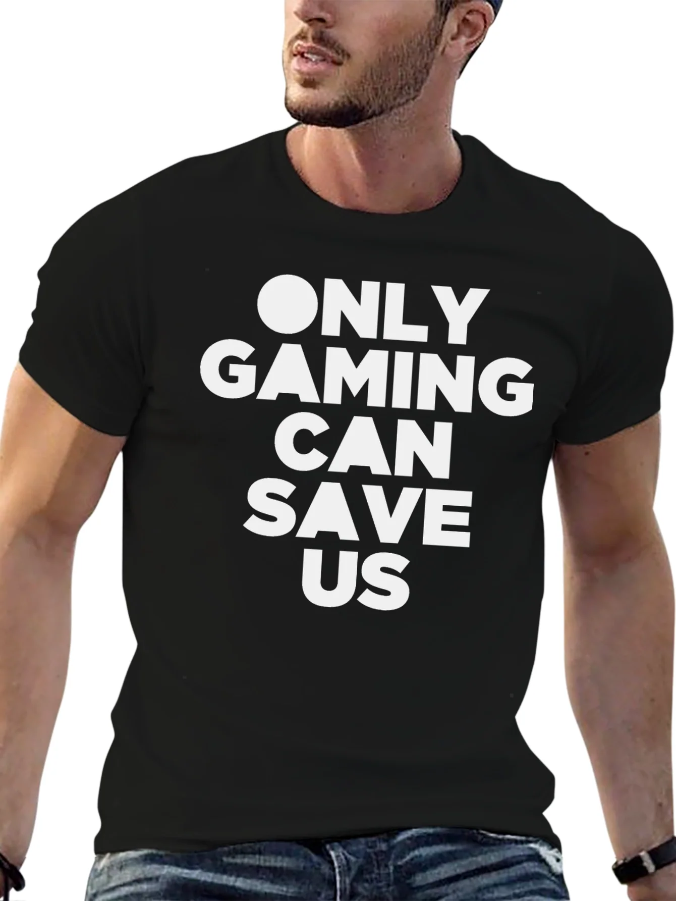 Rebbecca Only Gaming Can Save Us Black T-Shirt