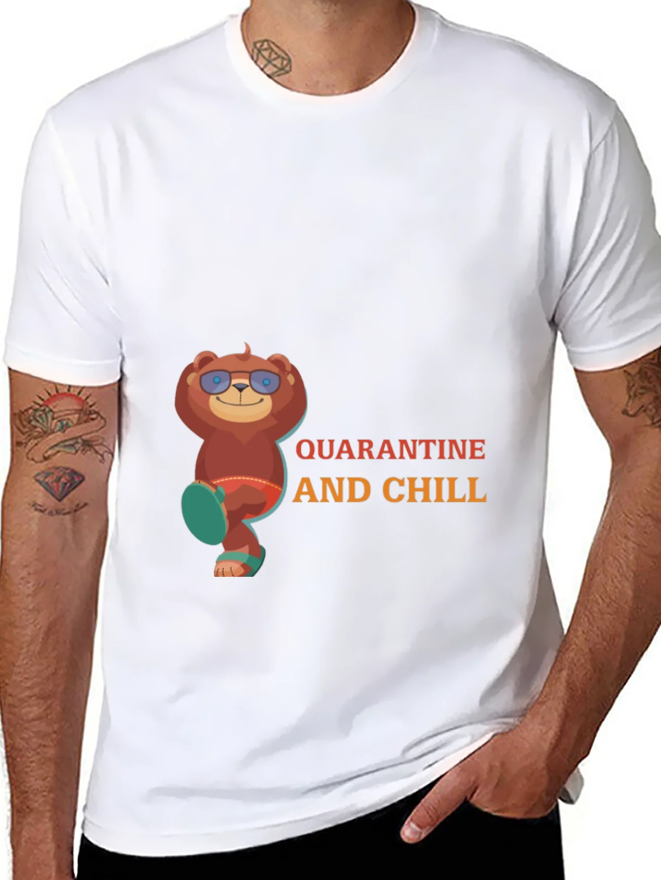 Rebbecca Quarantine and Chill Bear T-Shirt
