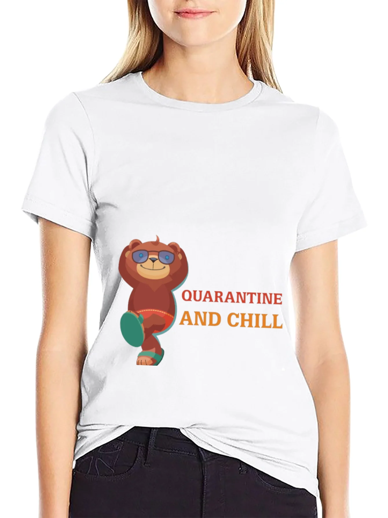 Rebbecca Quarantine and Chill Bear T-Shirt