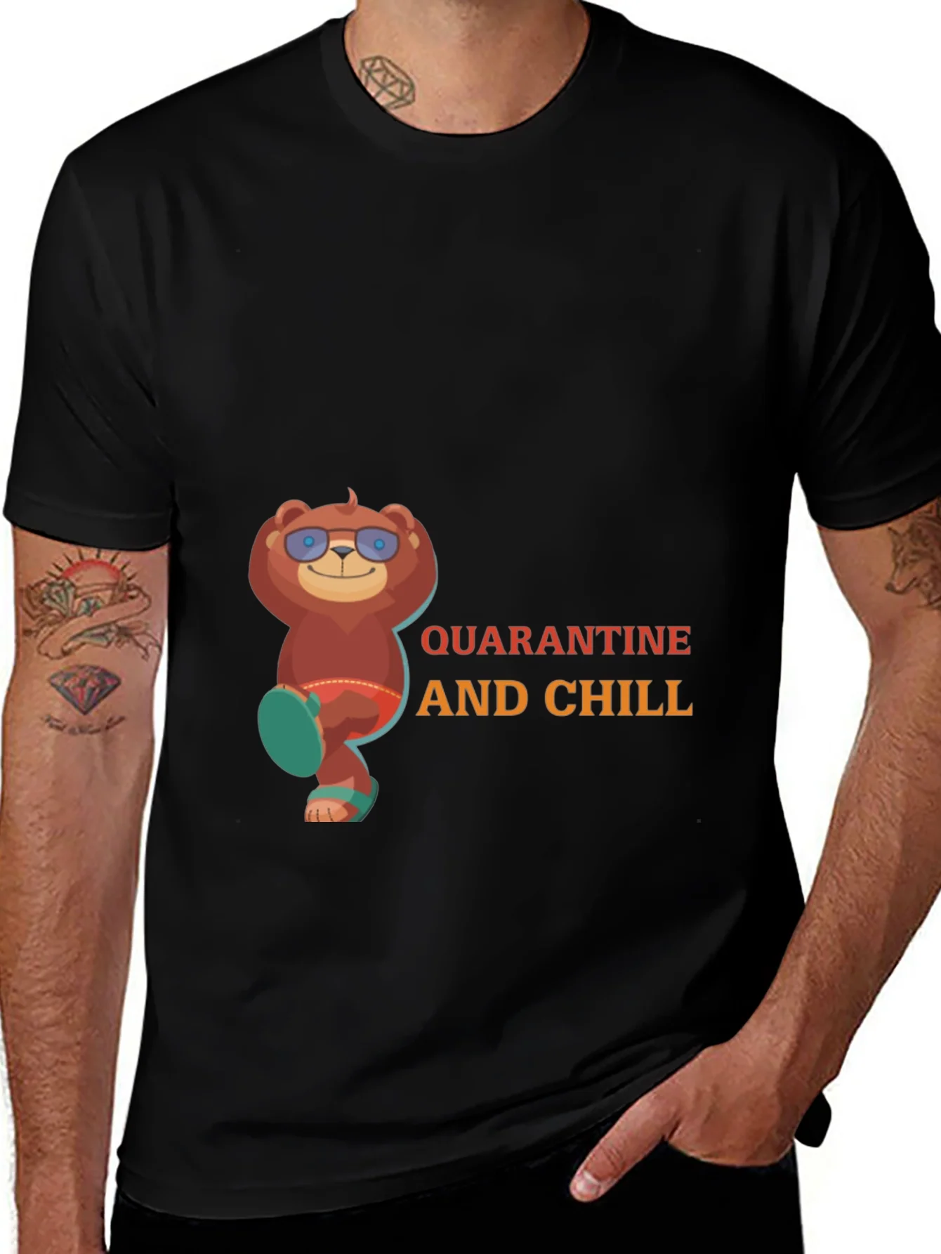 Rebbecca Quarantine and Chill Bear T-Shirt