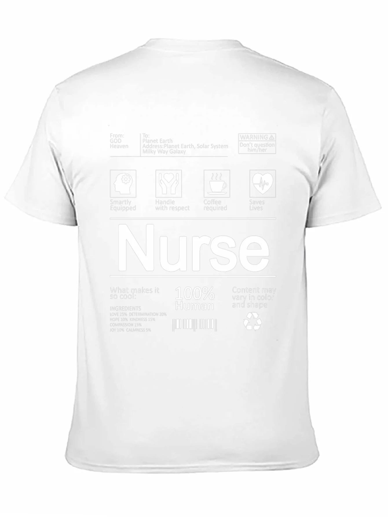Camiseta Negra Nurse 100% Humano