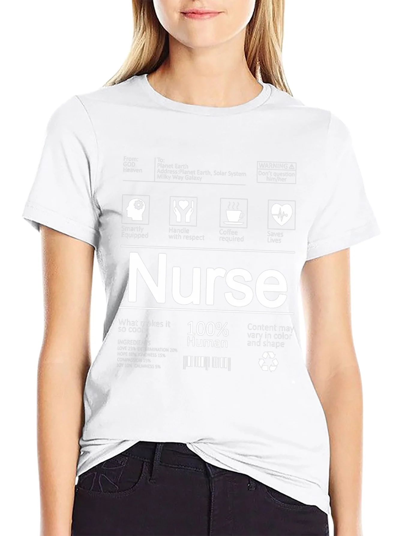 Camiseta Negra Nurse 100% Humano