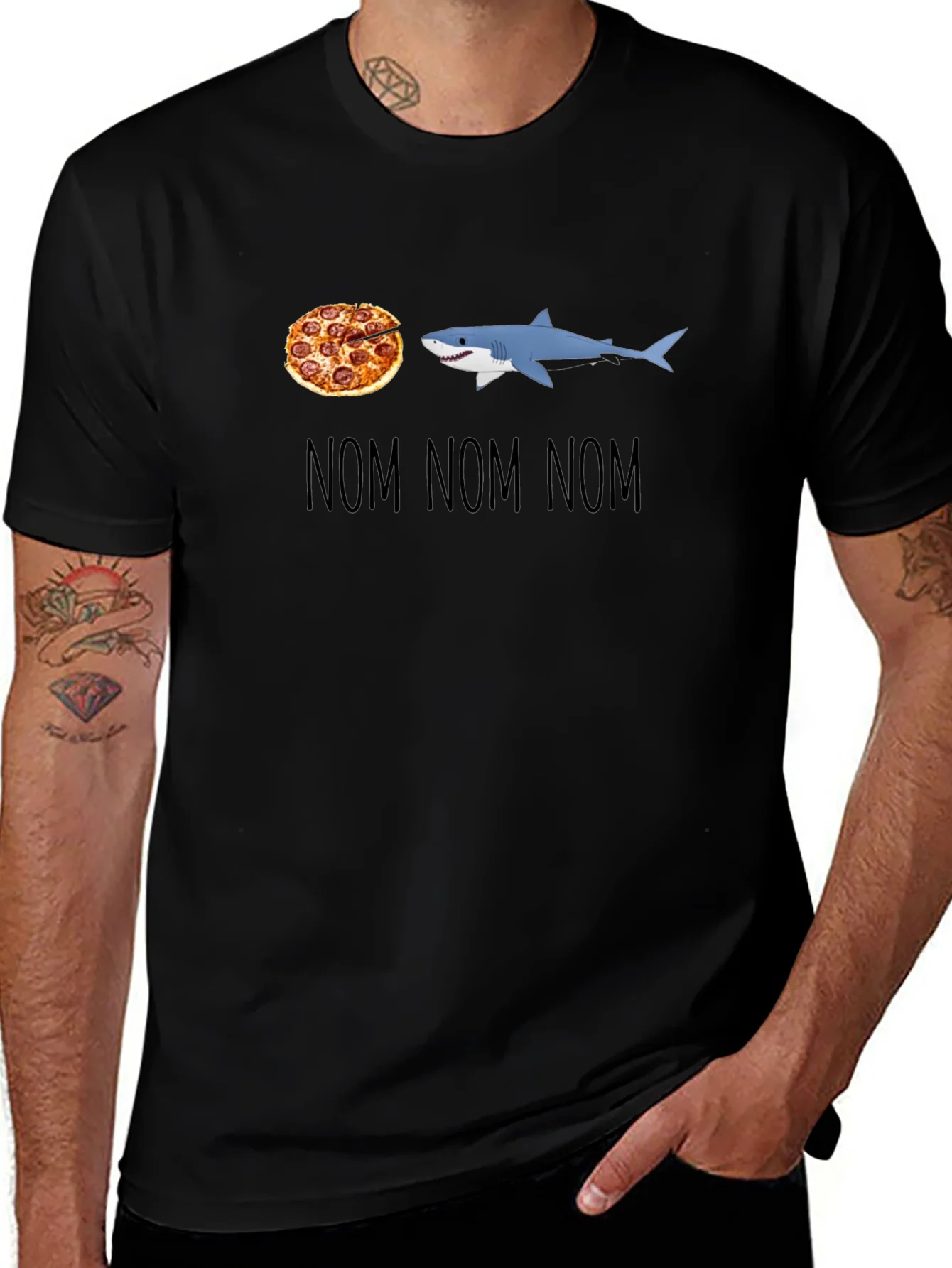 Rebbecca Pizza Shark T-Shirt - Nom Nom Nom Design