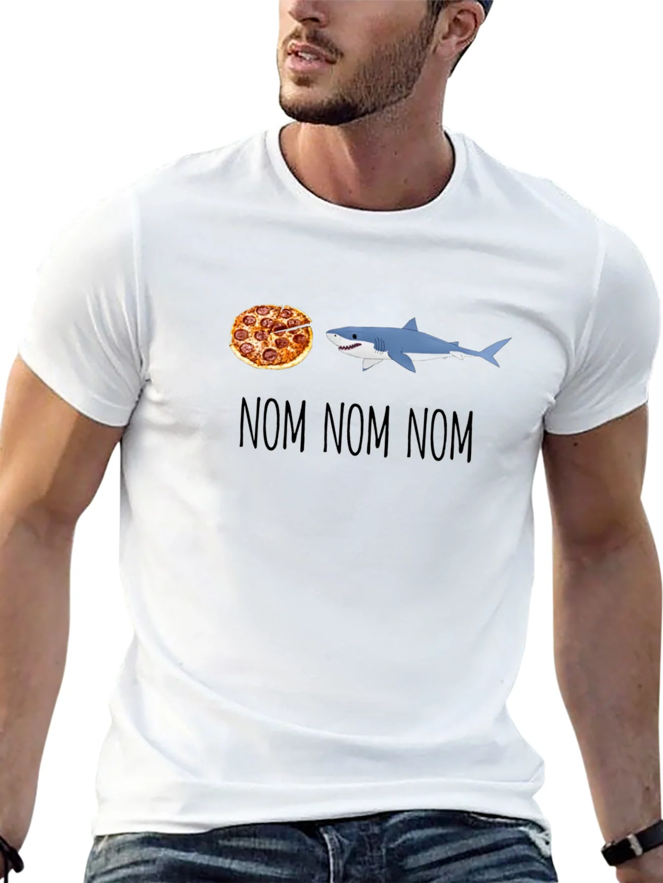 Rebbecca Pizza Shark T-Shirt - Nom Nom Nom Design