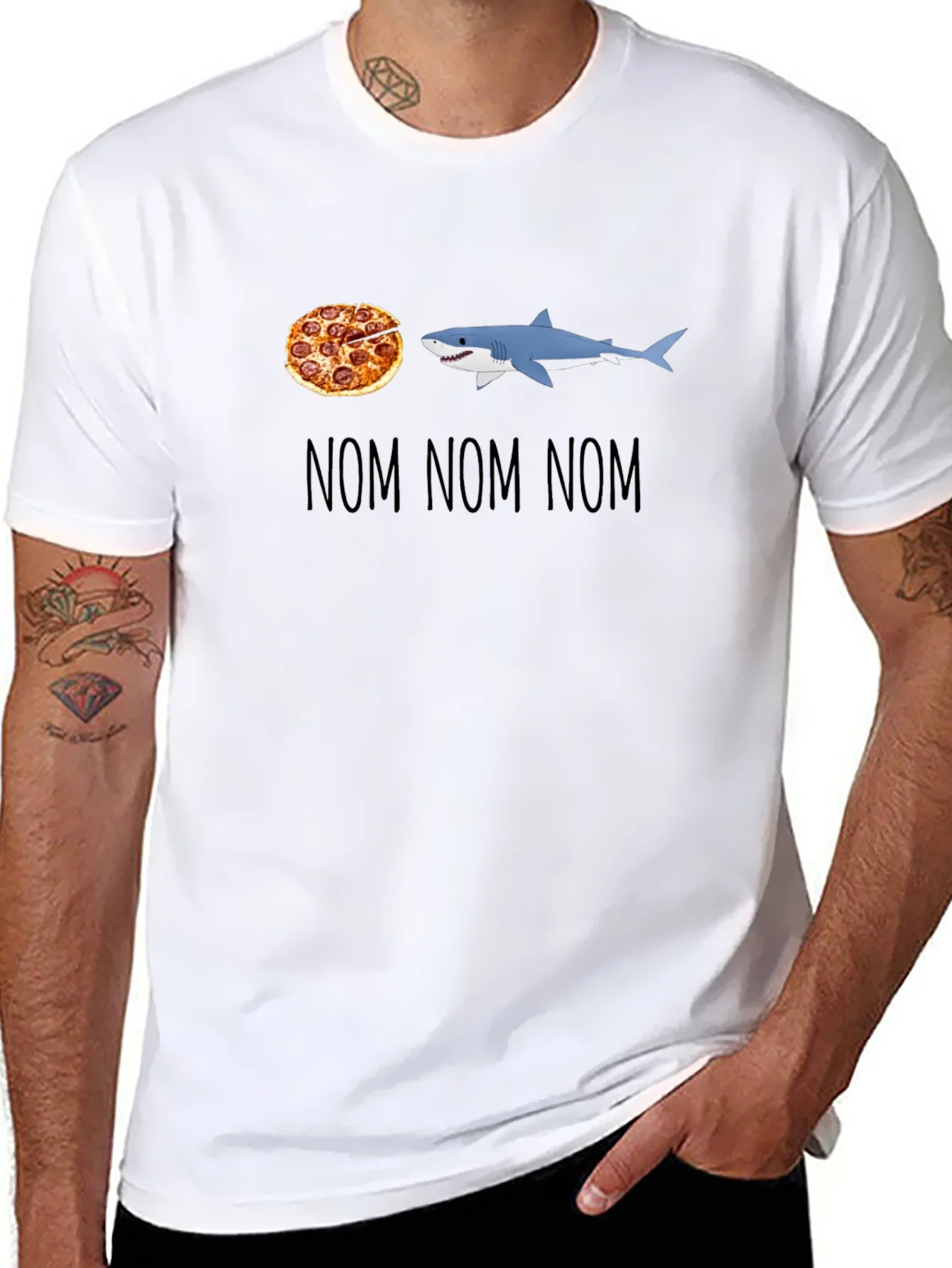 Rebbecca Pizza Shark T-Shirt - Nom Nom Nom Design