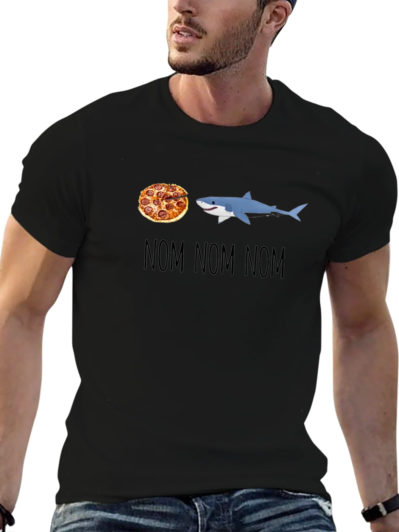 Rebbecca Pizza Shark T-Shirt - Nom Nom Nom Design