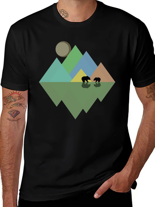 Camiseta Hombre Dise?o Monta?as y Osos