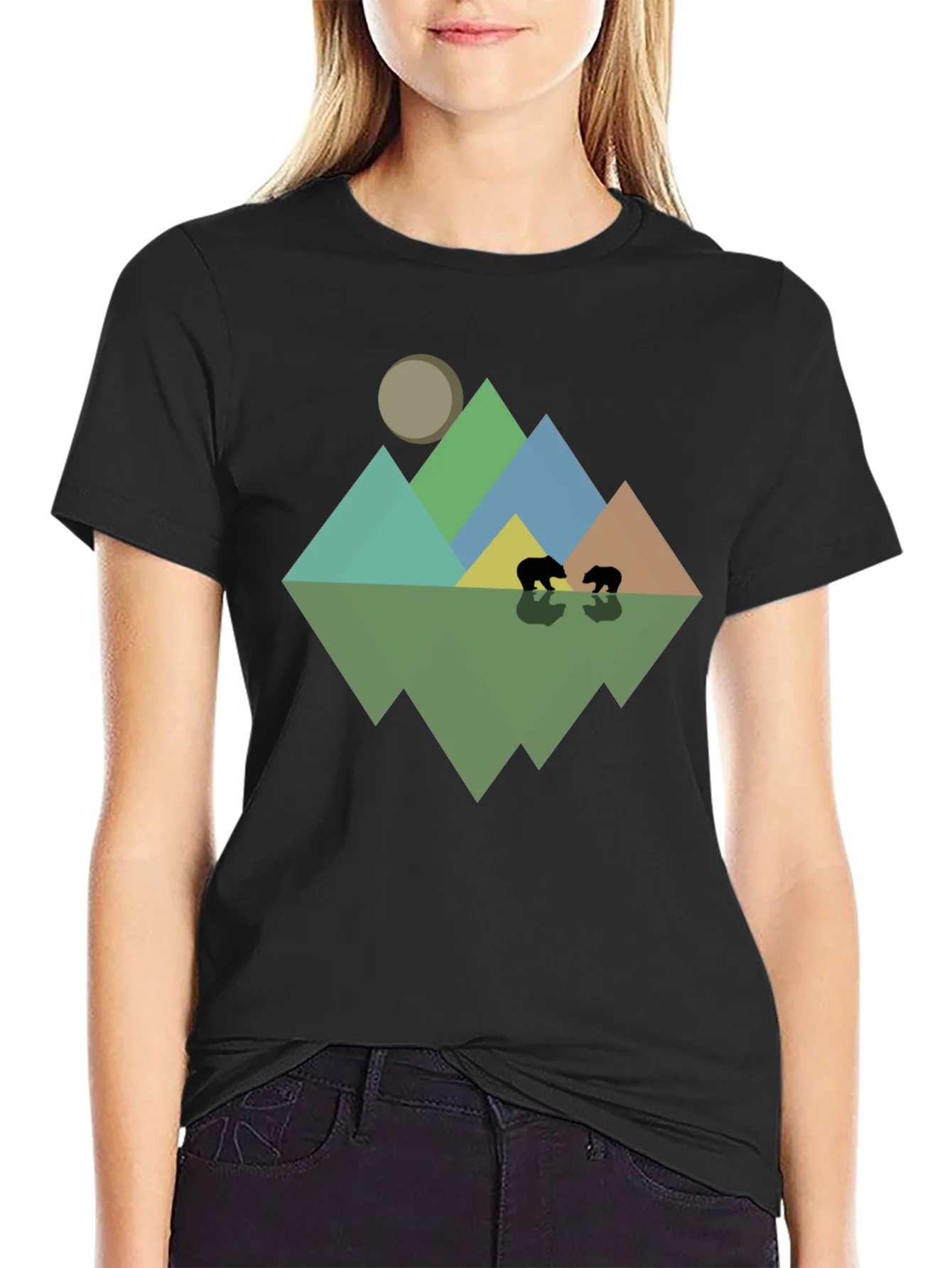 Camiseta Hombre Dise?o Monta?as y Osos