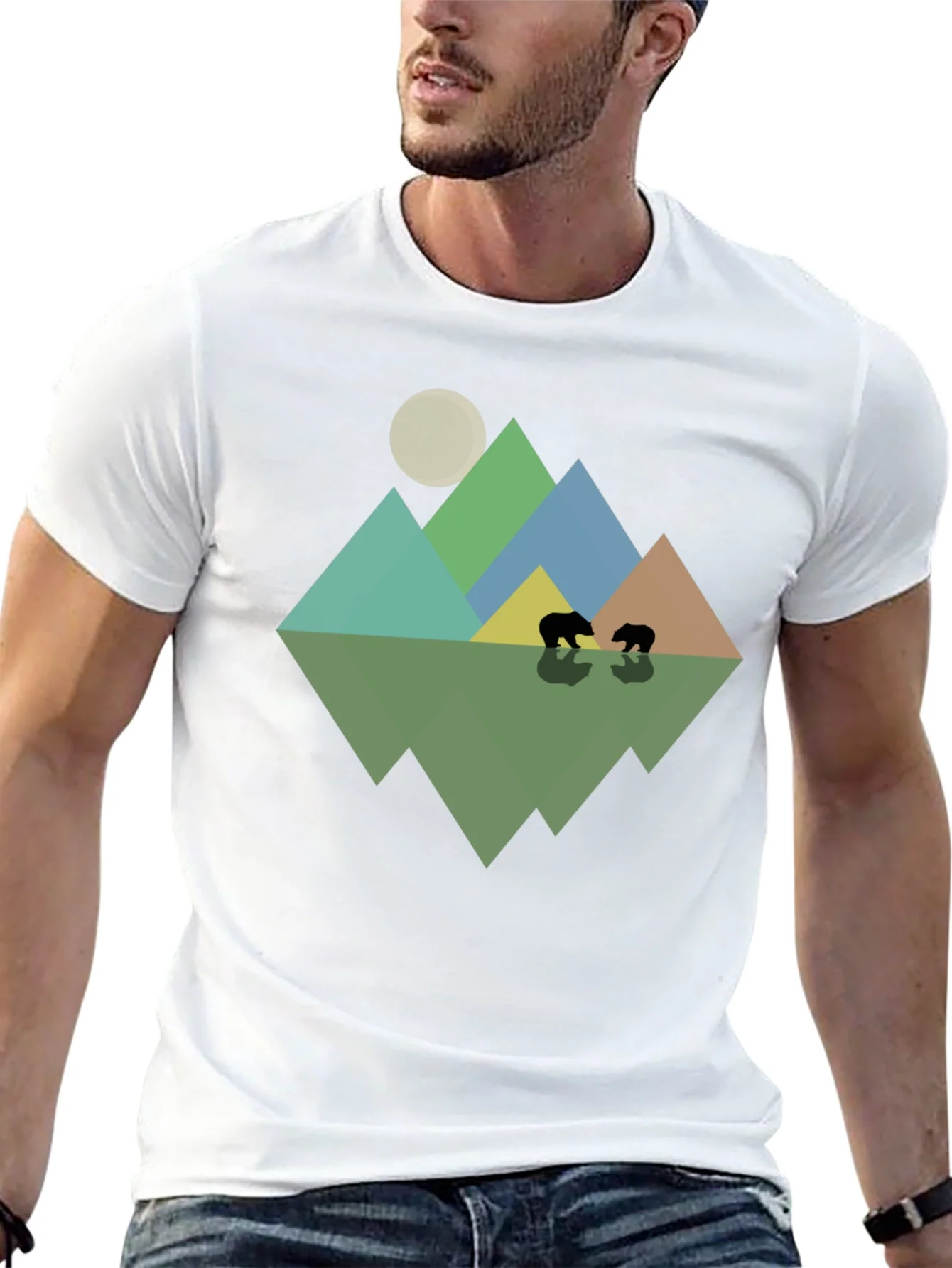 Camiseta Hombre Dise?o Monta?as y Osos