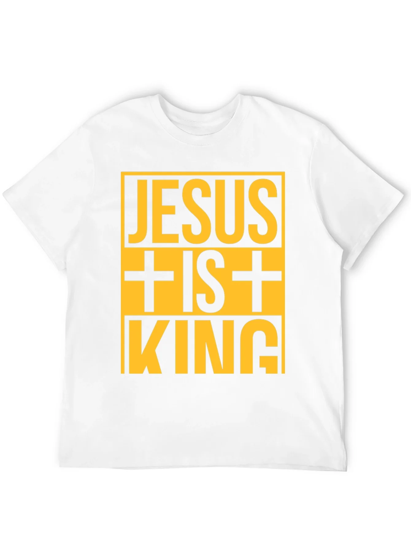 Camiseta Negra Jes¨²s Es Rey con Dise?o Amarillo