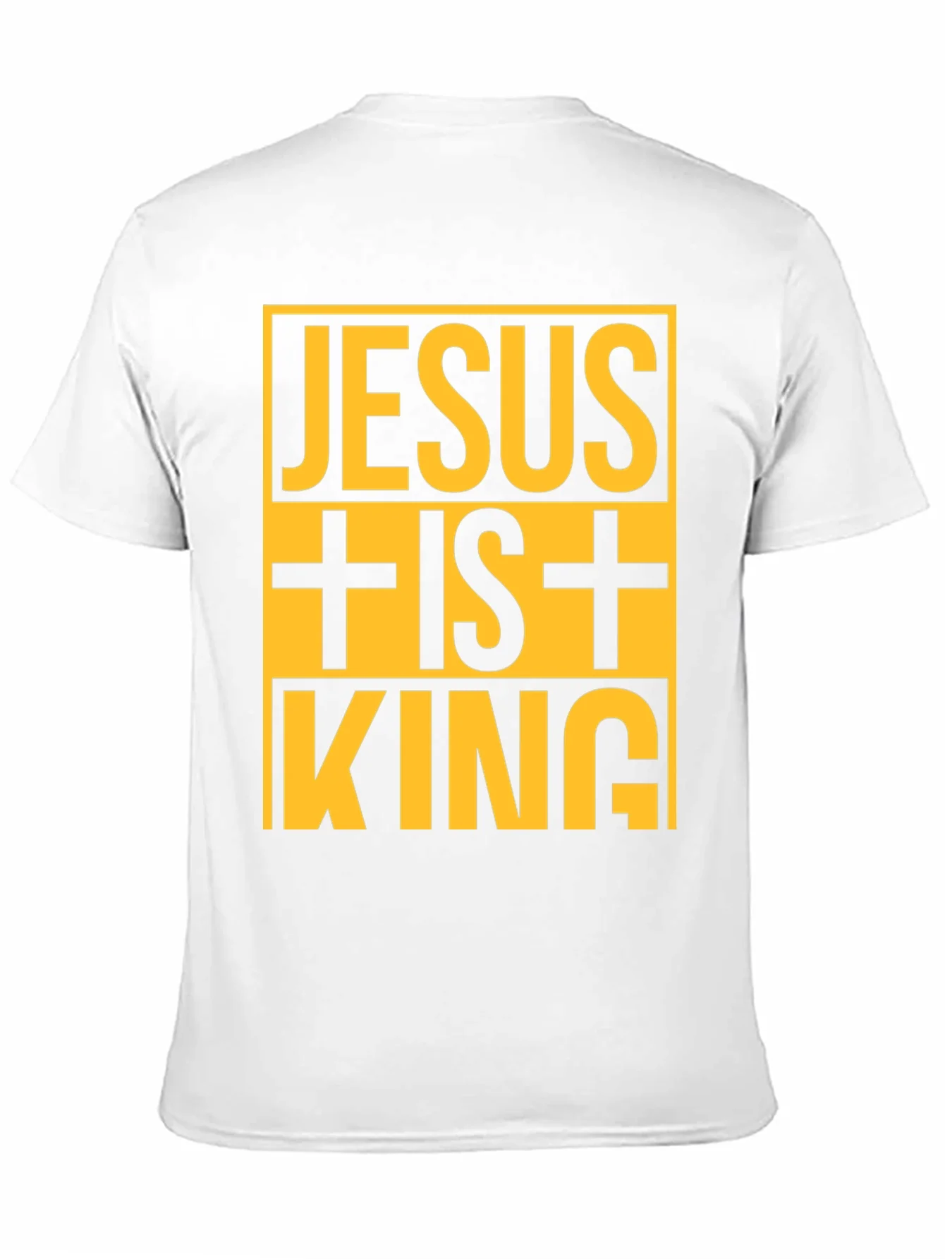 Camiseta Negra Jes¨²s Es Rey con Dise?o Amarillo