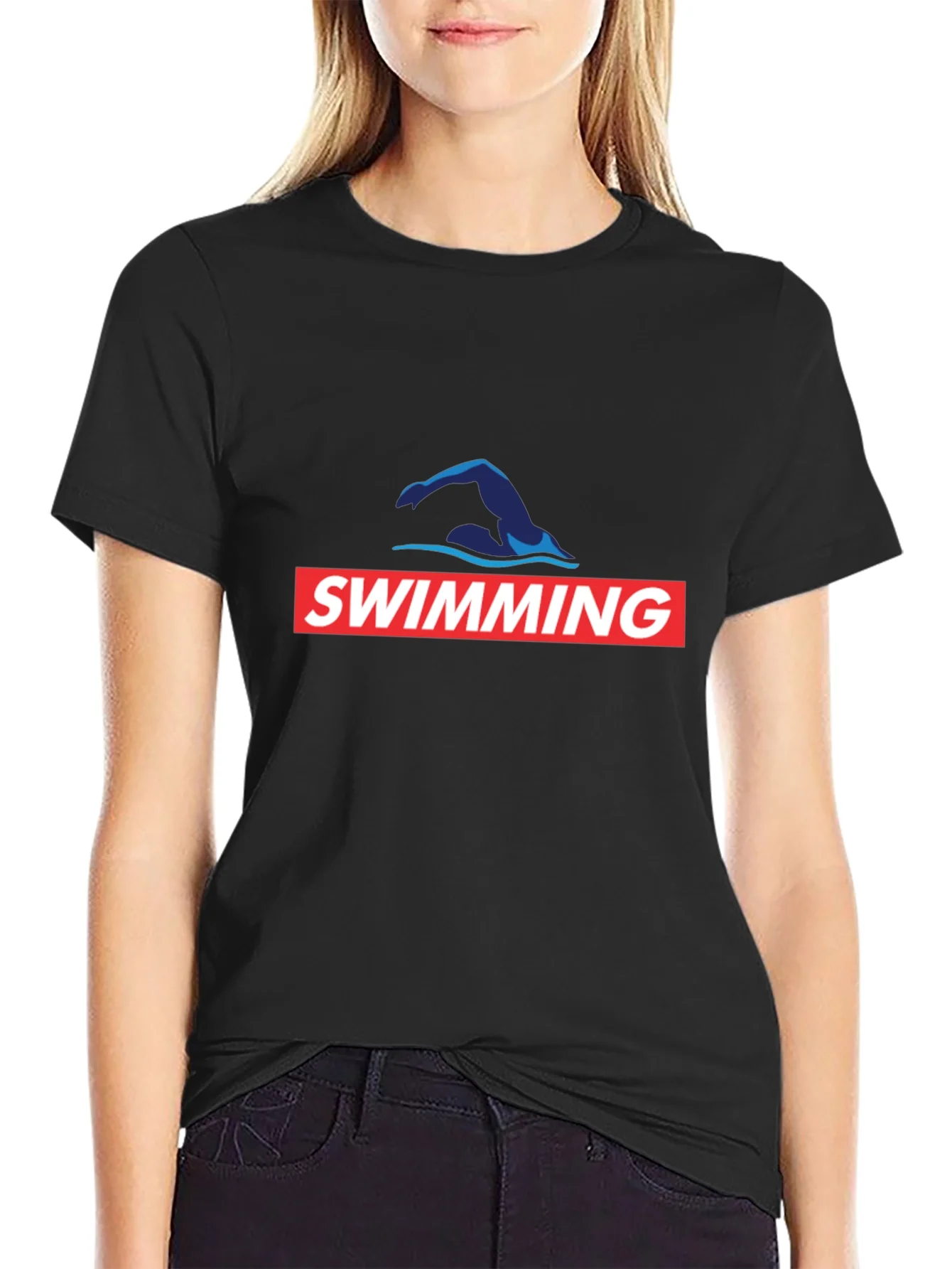 Rebbecca Swimming T-Shirt - Swim Cap Graphic Tee