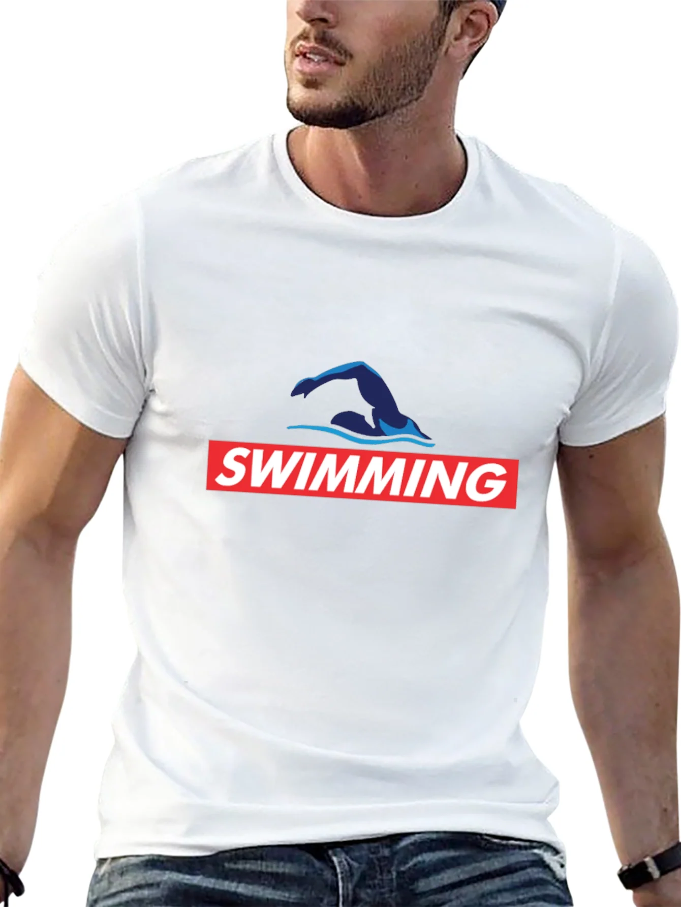 Rebbecca Swimming T-Shirt - Swim Cap Graphic Tee