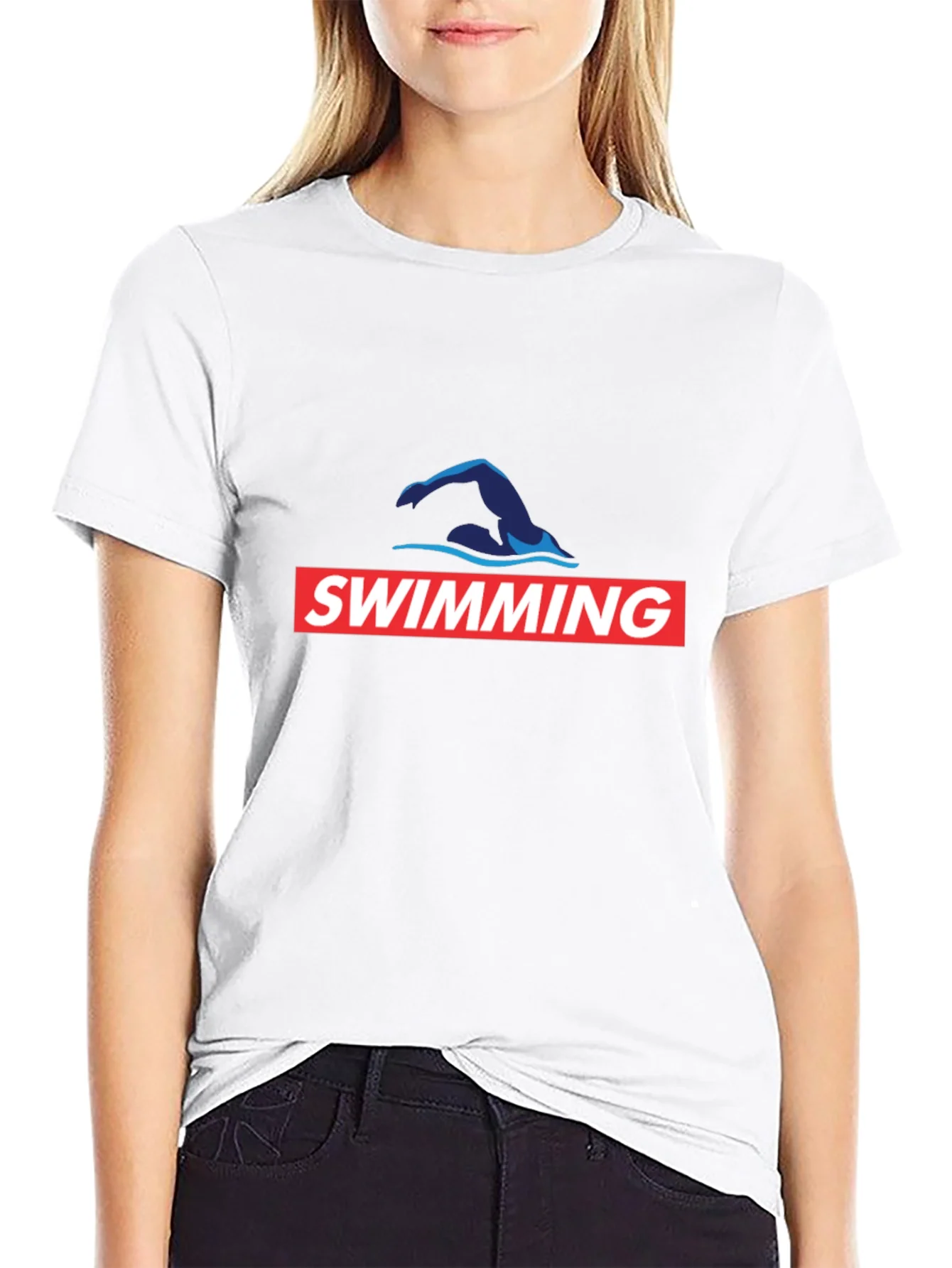 Rebbecca Swimming T-Shirt - Swim Cap Graphic Tee