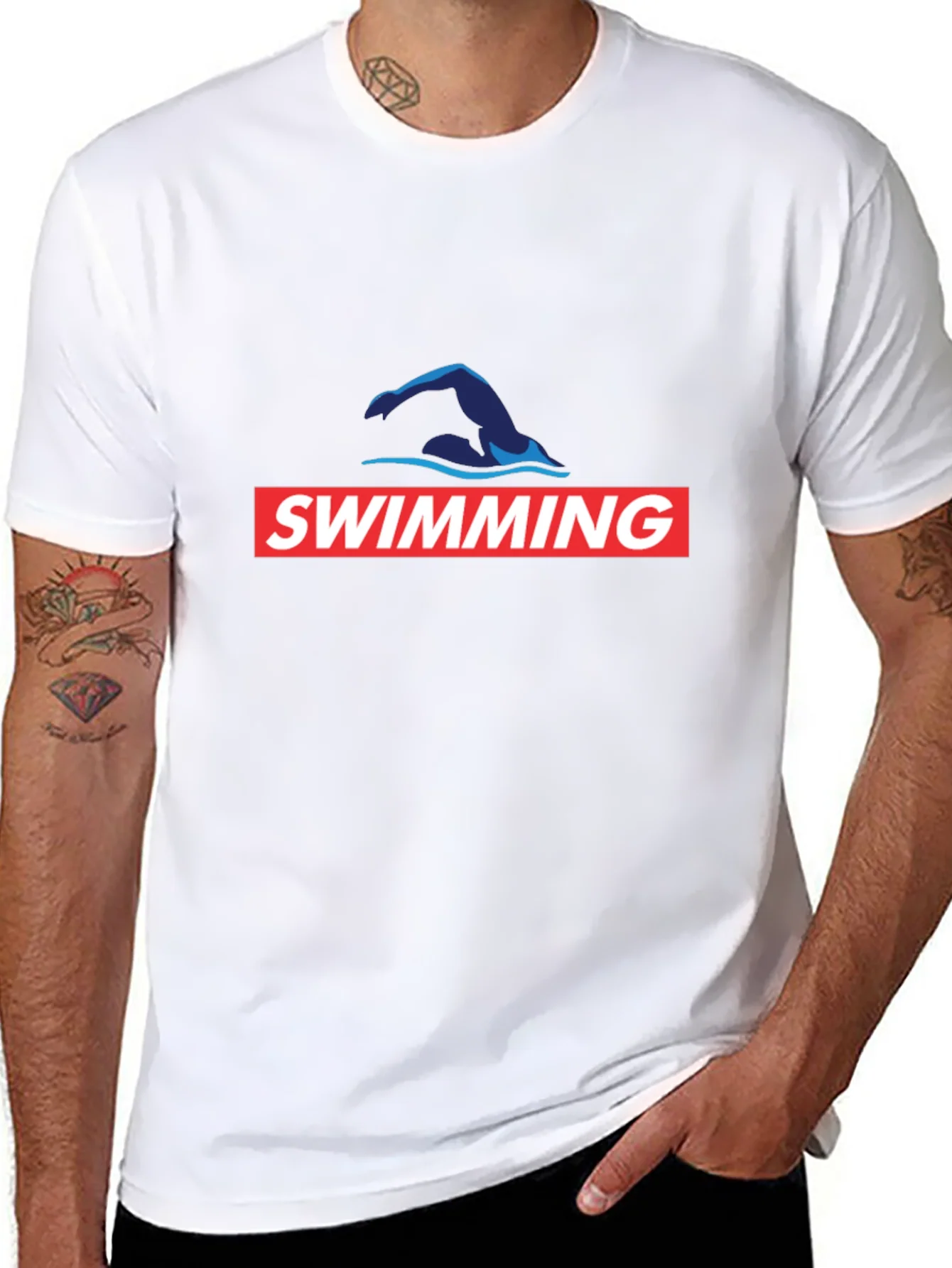 Rebbecca Swimming T-Shirt - Swim Cap Graphic Tee