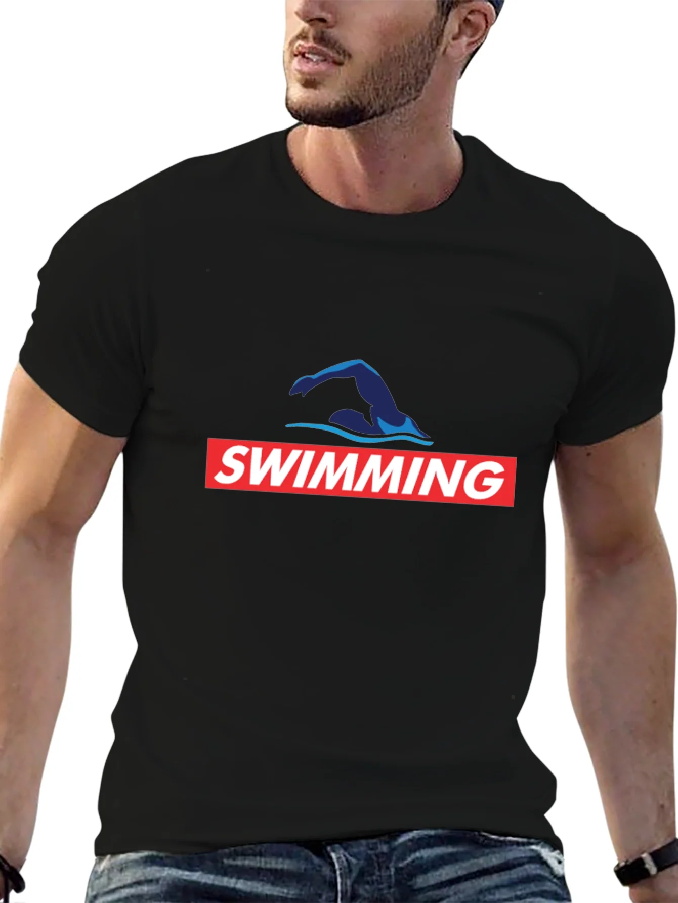 Rebbecca Swimming T-Shirt - Swim Cap Graphic Tee