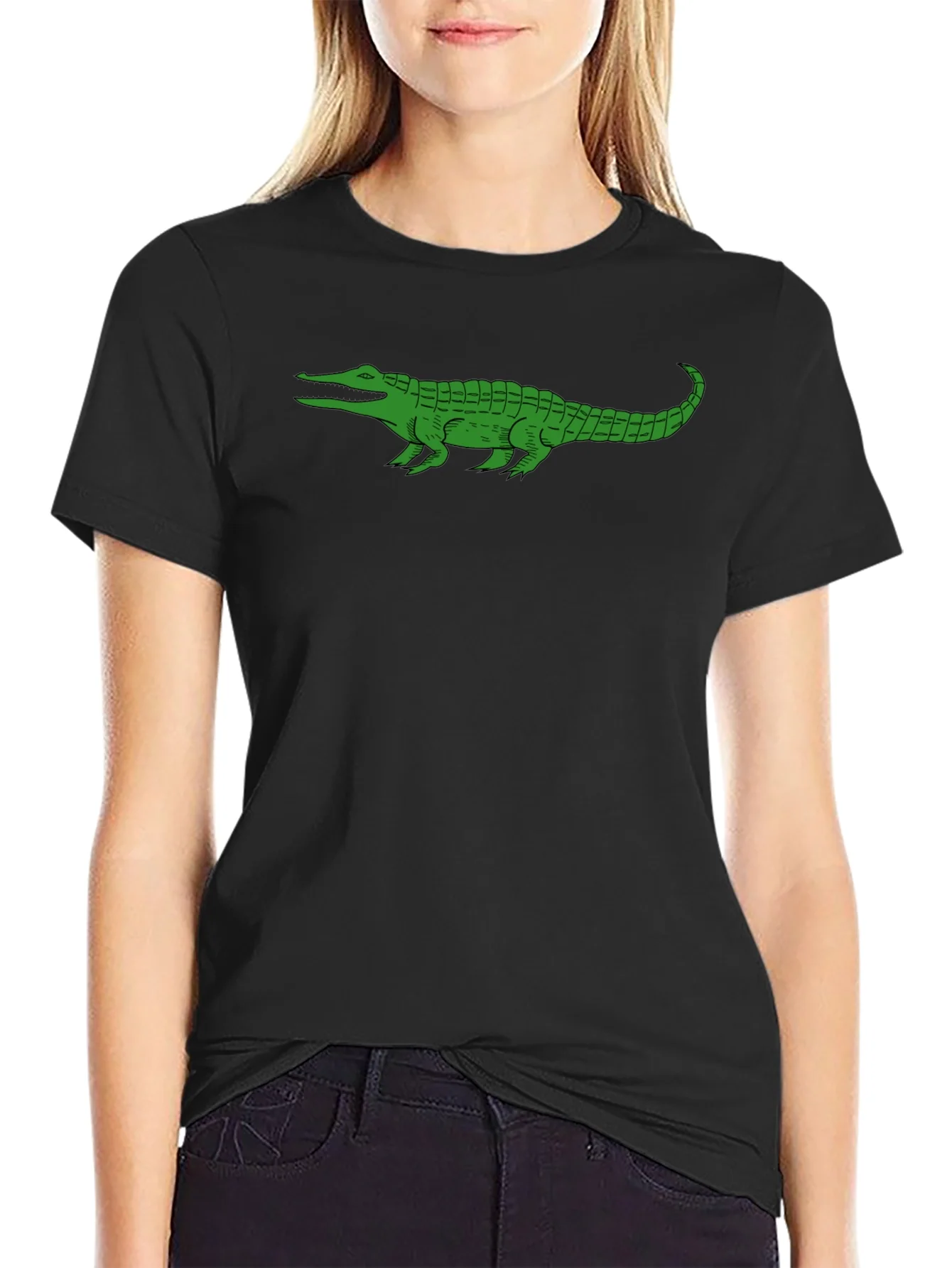 Rebbecca Green Alligator Graphic Tee - Black