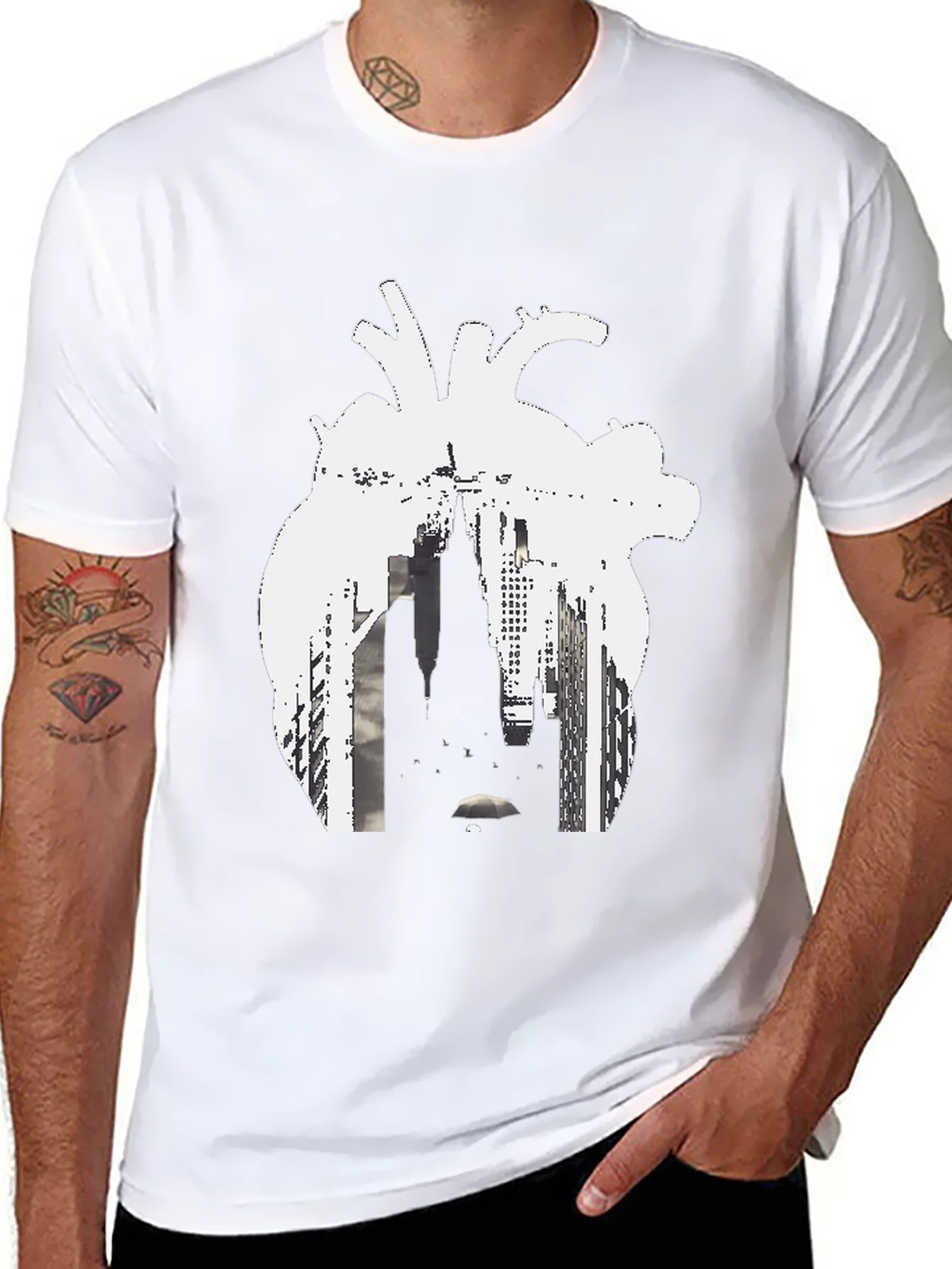 Camiseta Negra Coraz¨®n Urbano Hombre