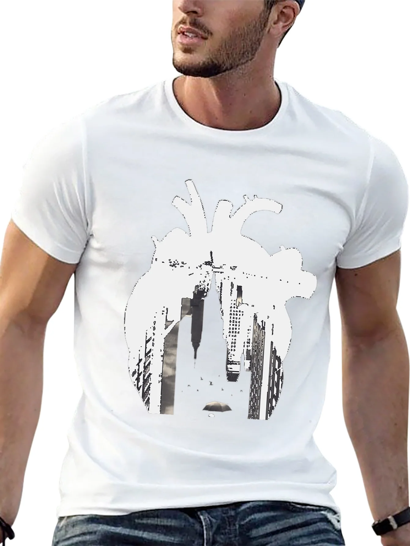 Camiseta Negra Coraz¨®n Urbano Hombre