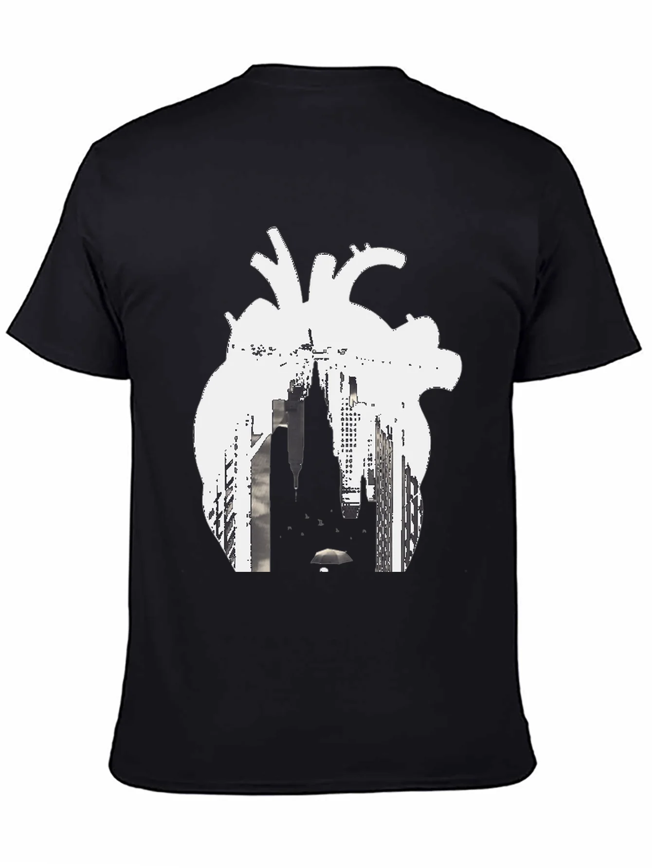 Camiseta Negra Coraz¨®n Urbano Hombre