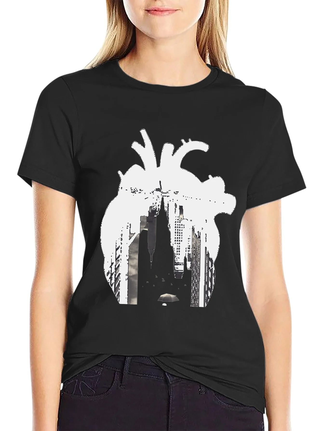 Camiseta Negra Coraz¨®n Urbano Hombre