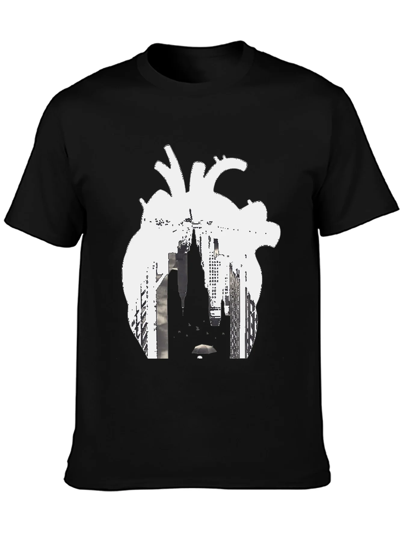 Camiseta Negra Coraz¨®n Urbano Hombre