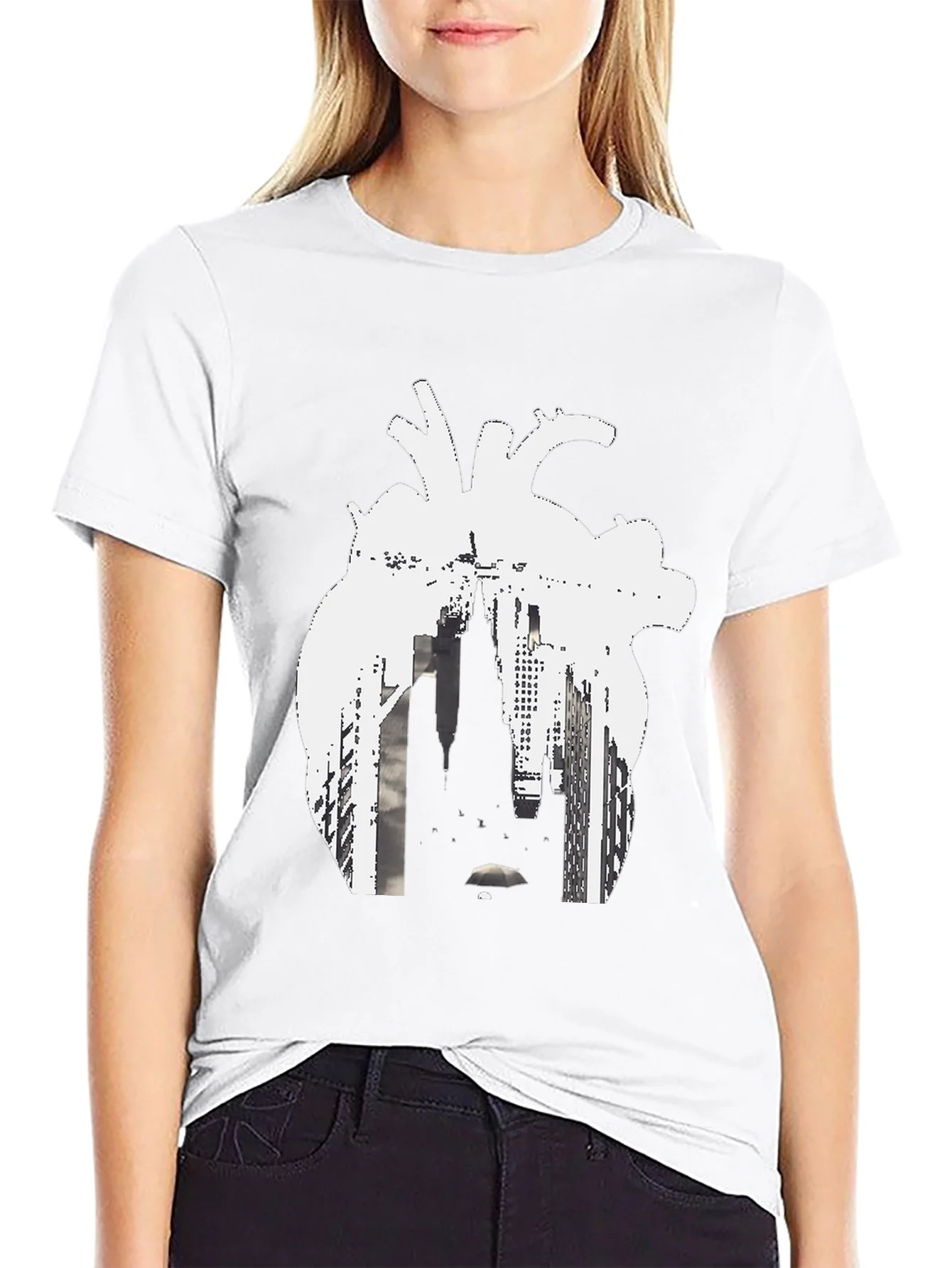 Camiseta Negra Coraz¨®n Urbano Hombre
