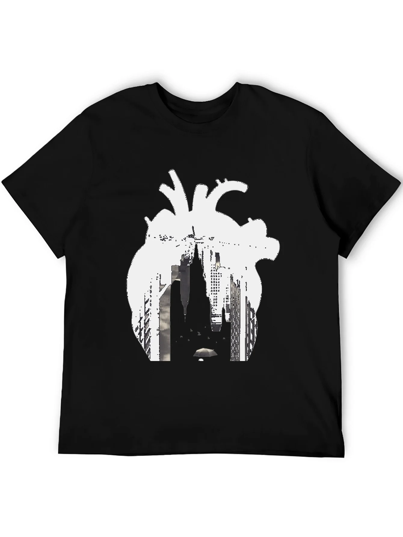 Camiseta Negra Coraz¨®n Urbano Hombre