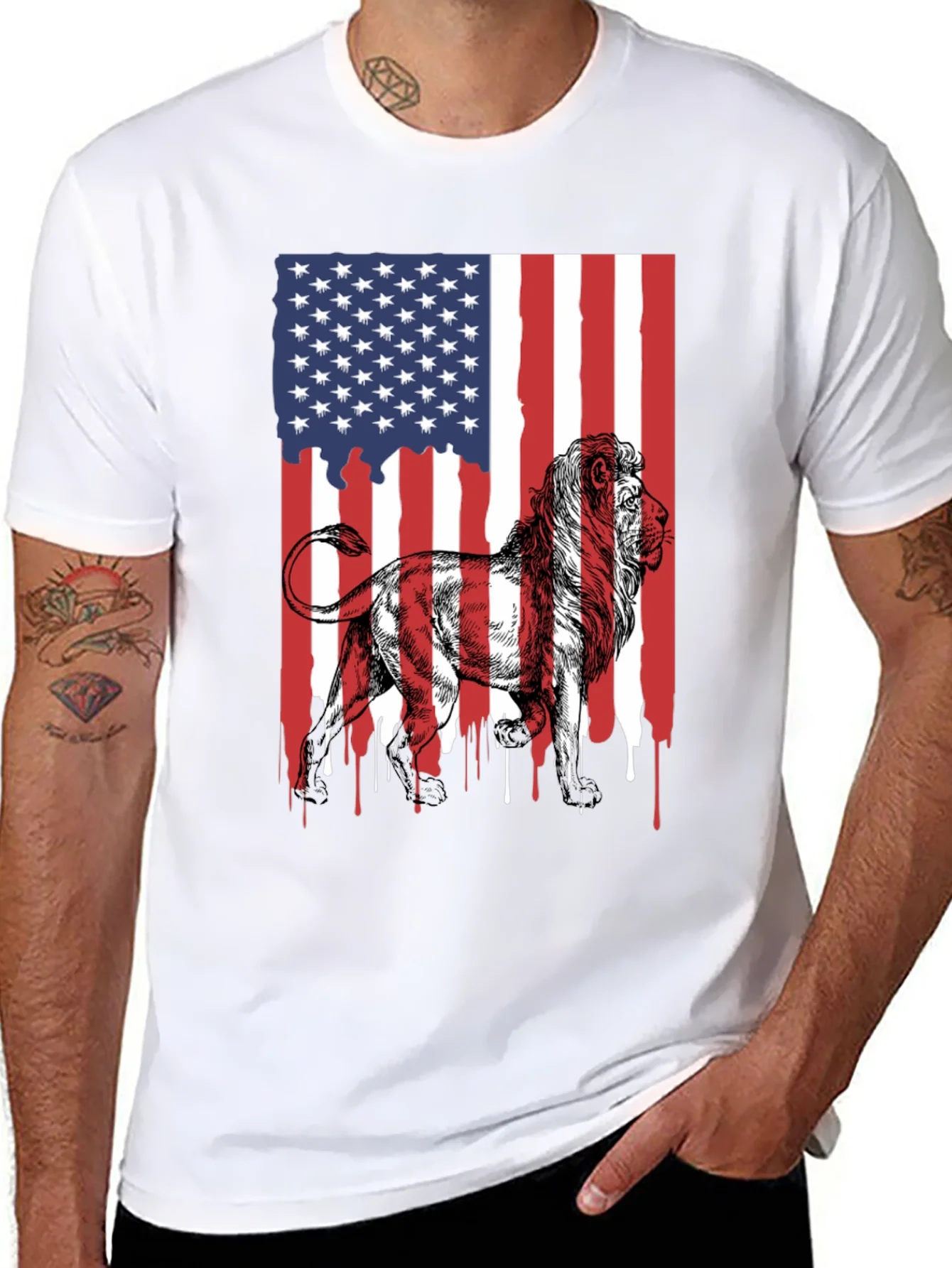 Camiseta Hombre: Le¨®n Patri¨®tico USA