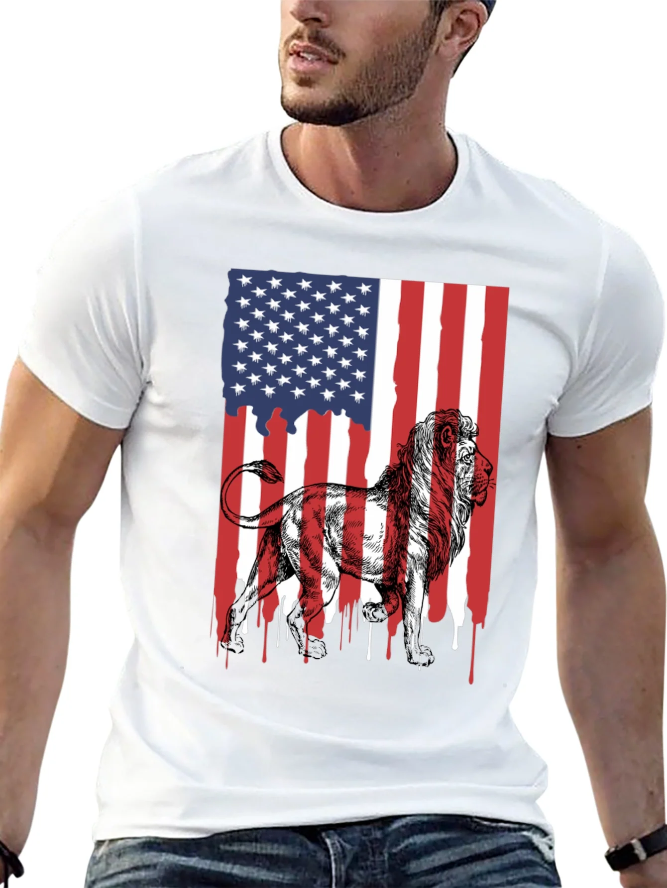 Camiseta Hombre: Le¨®n Patri¨®tico USA