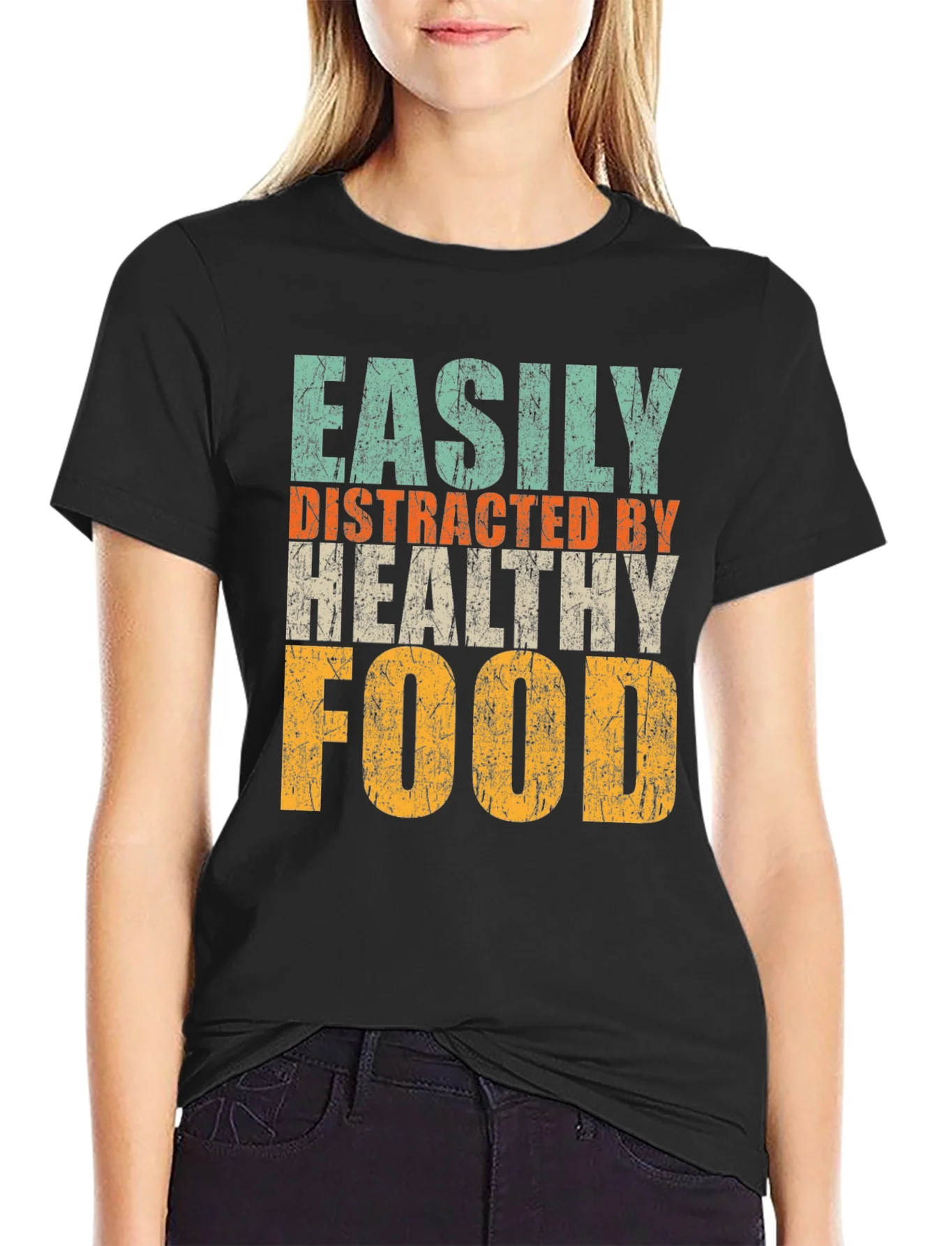 Camiseta Hombre: F¨¢cilmente Distra¨ªdo por Comida Saludable