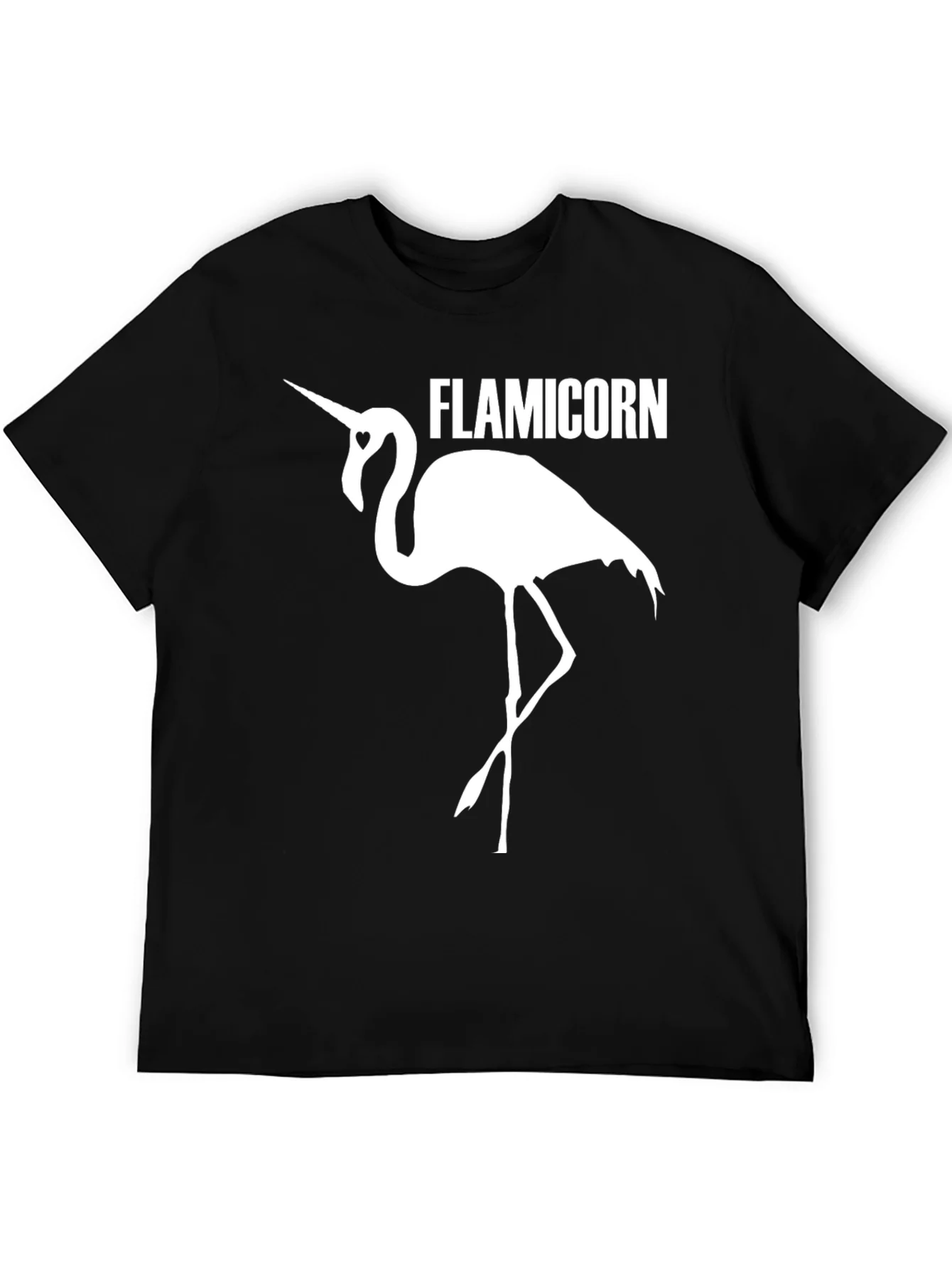 Camiseta Negra Flamencornio Divertida
