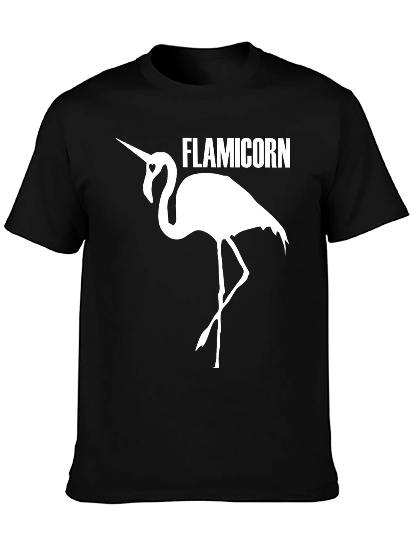 Camiseta Negra Flamencornio Divertida