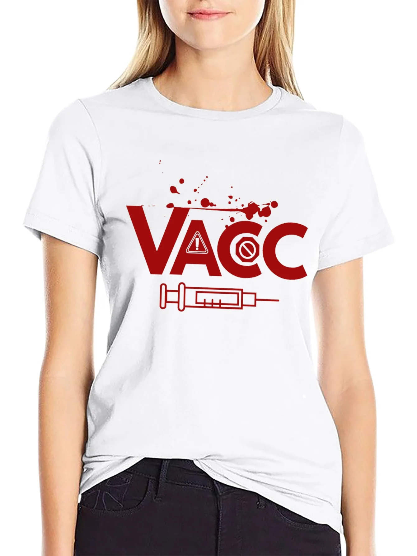 Camiseta Negra con Dise?o Vacunas - Estilo ¨²nico