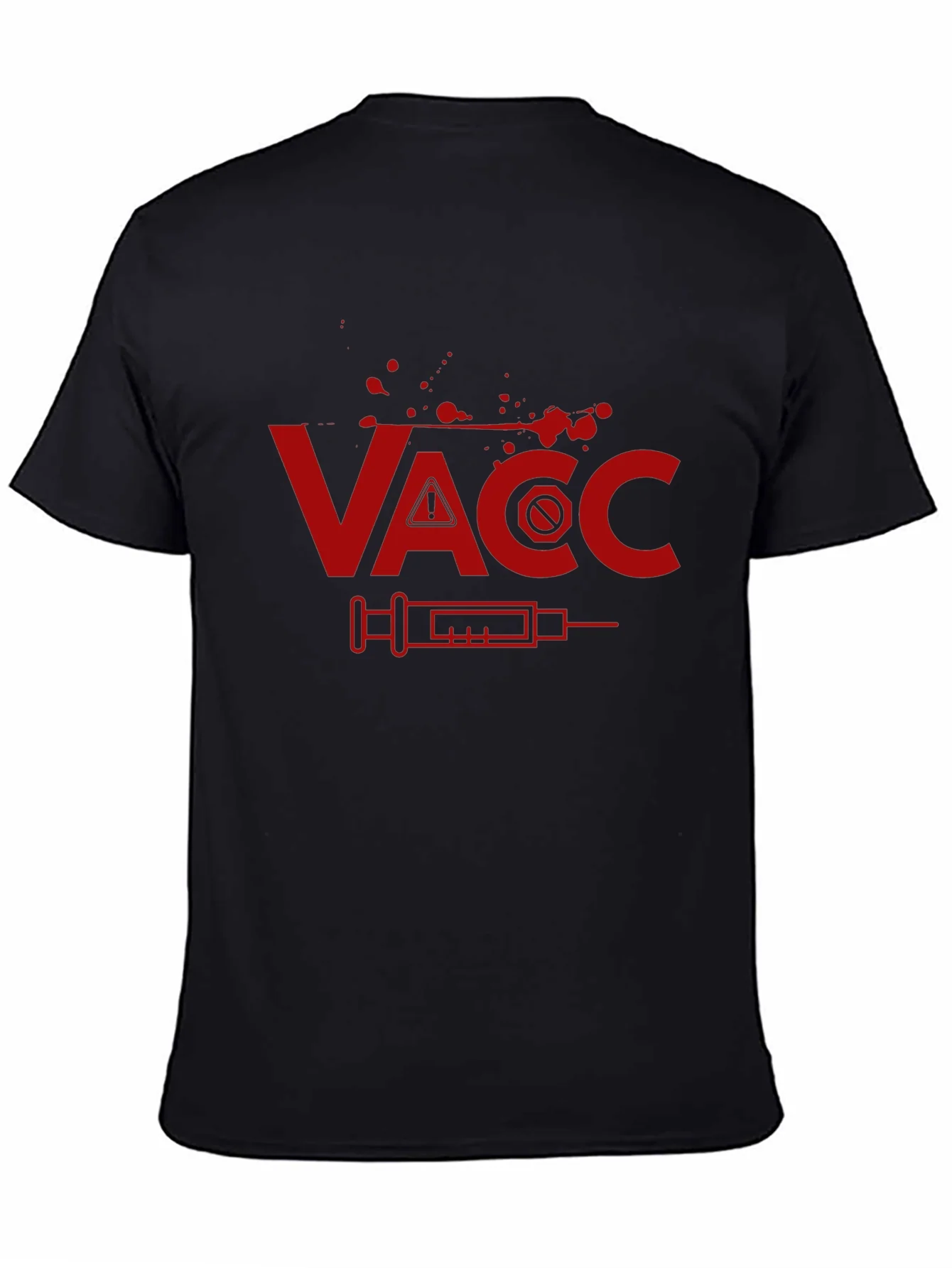 Camiseta Negra con Dise?o Vacunas - Estilo ¨²nico