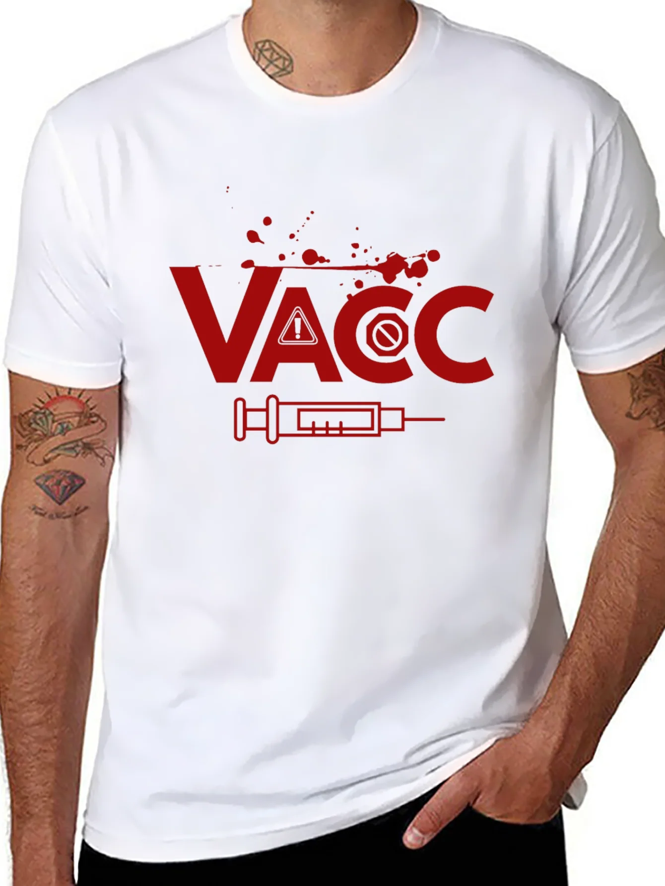 Camiseta Negra con Dise?o Vacunas - Estilo ¨²nico